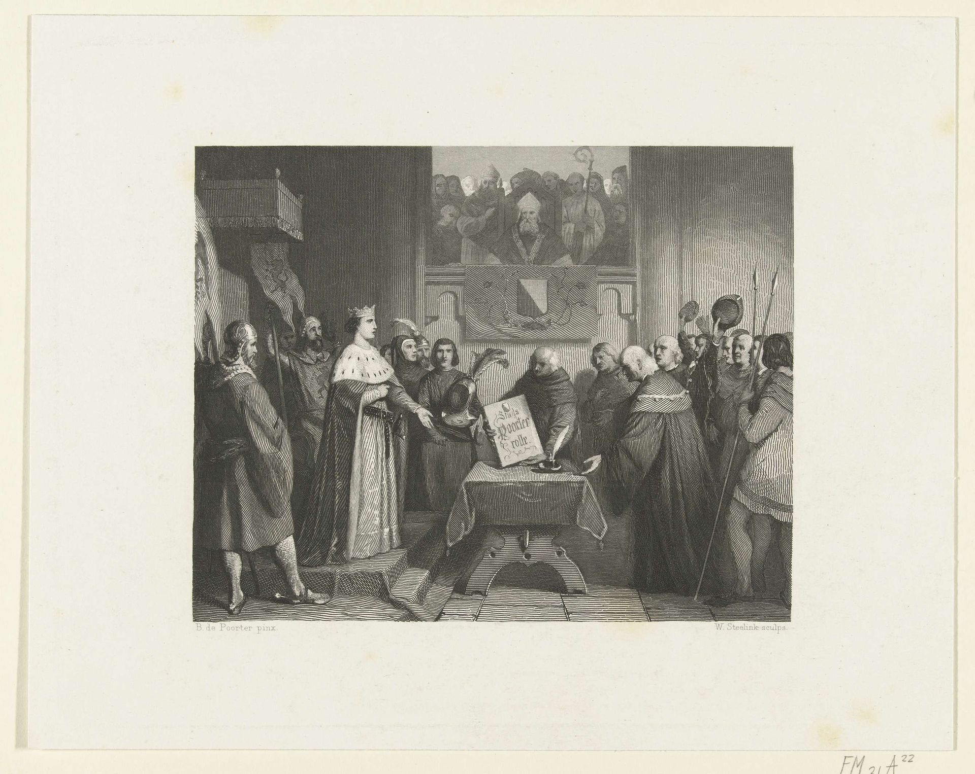 Willem van Holland laat zich als poorter inschrijven te Utrecht, 1249 by Willem (I) Steelink
