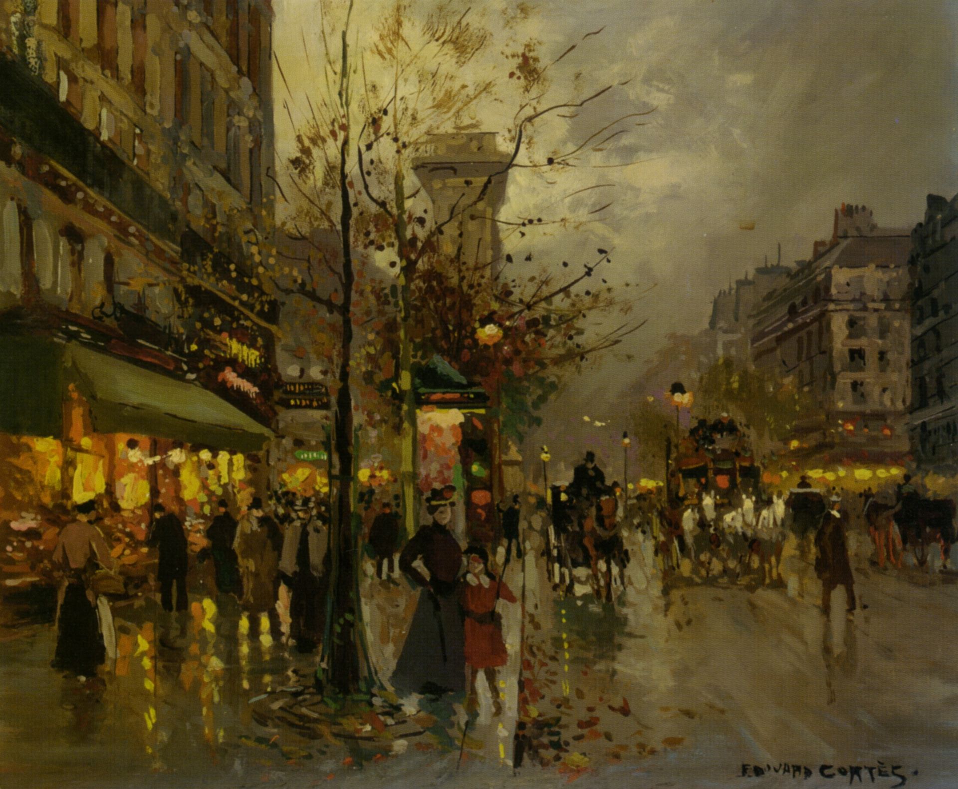 Boulevard a Paris by Edouard Cortes