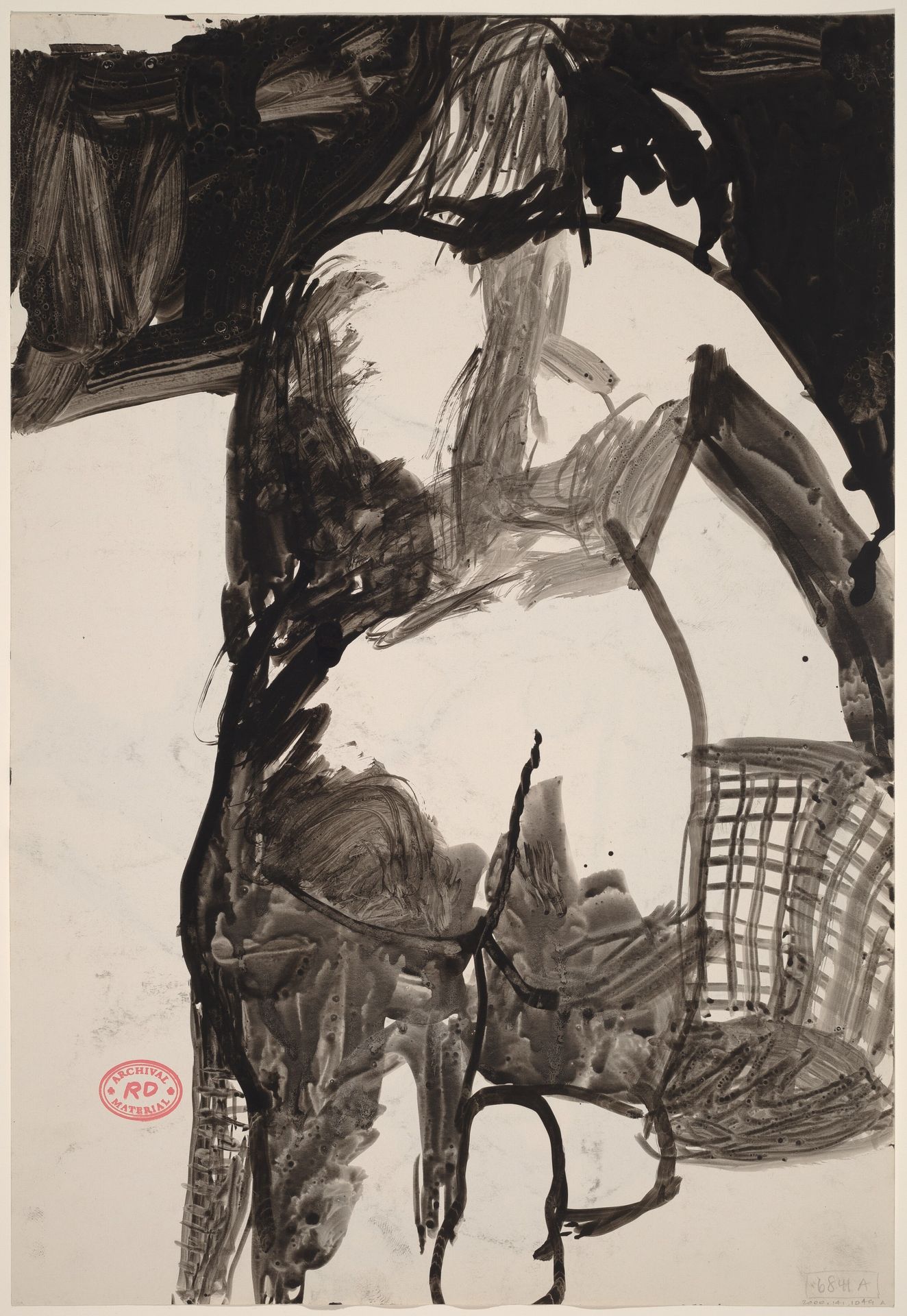 Untitled [back view of a female nude holding a basket] [recto] by Richard Diebenkorn