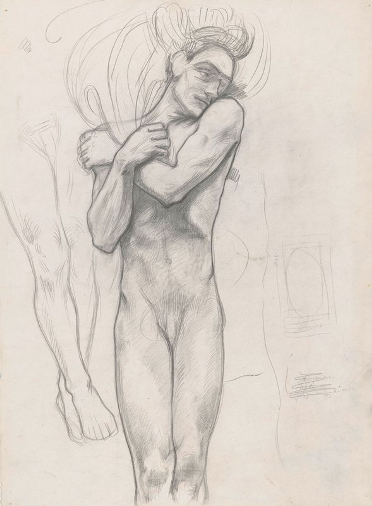 Figuurstudie voor de affiche Lucifer van Vondel by Richard Nicolaüs Roland Holst