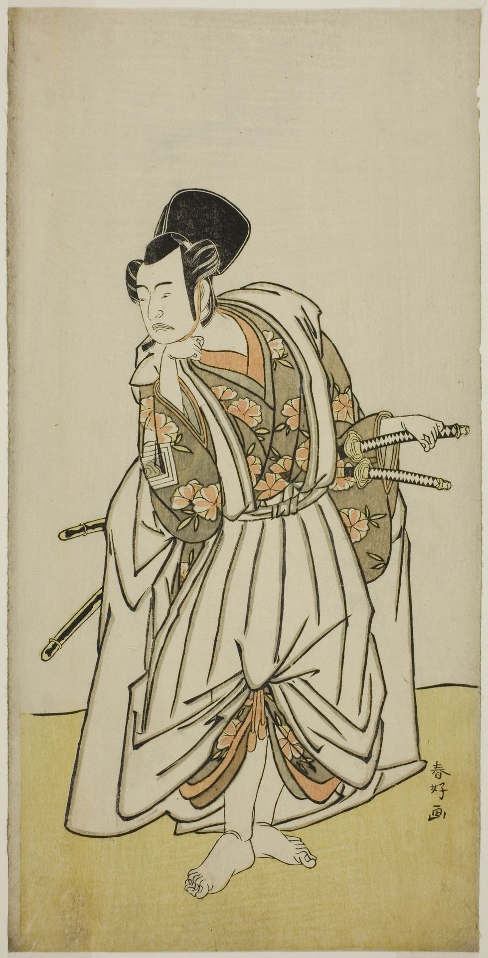 The Actor Ichikawa Yaozo II as Sakura-maru in the Play Sugawara Denju Tenarai Kagami, Performed at the Ichimura Theater in the Seventh Month, 1776 by Katsukawa Shunkō