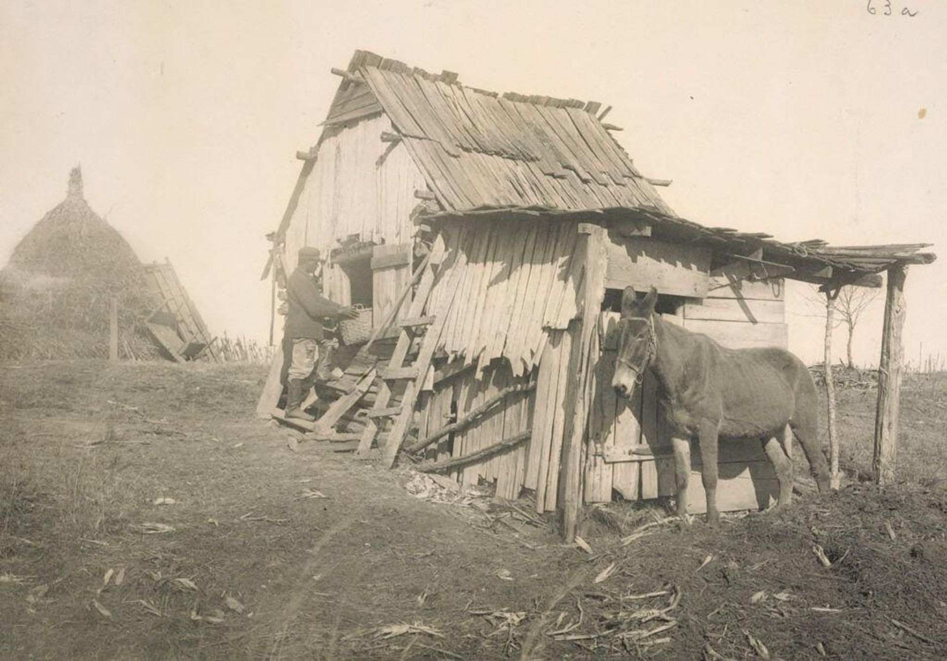 Races, Negroes: United States. Virginia. Hampton. Hampton Normal and Industrial School: Environments Impeding the Assimilation of the Negro. Hampton Normal and Agricultural Institute, Hampton, Va.: Barn near Hampton. by Frances Benjamin Johnston