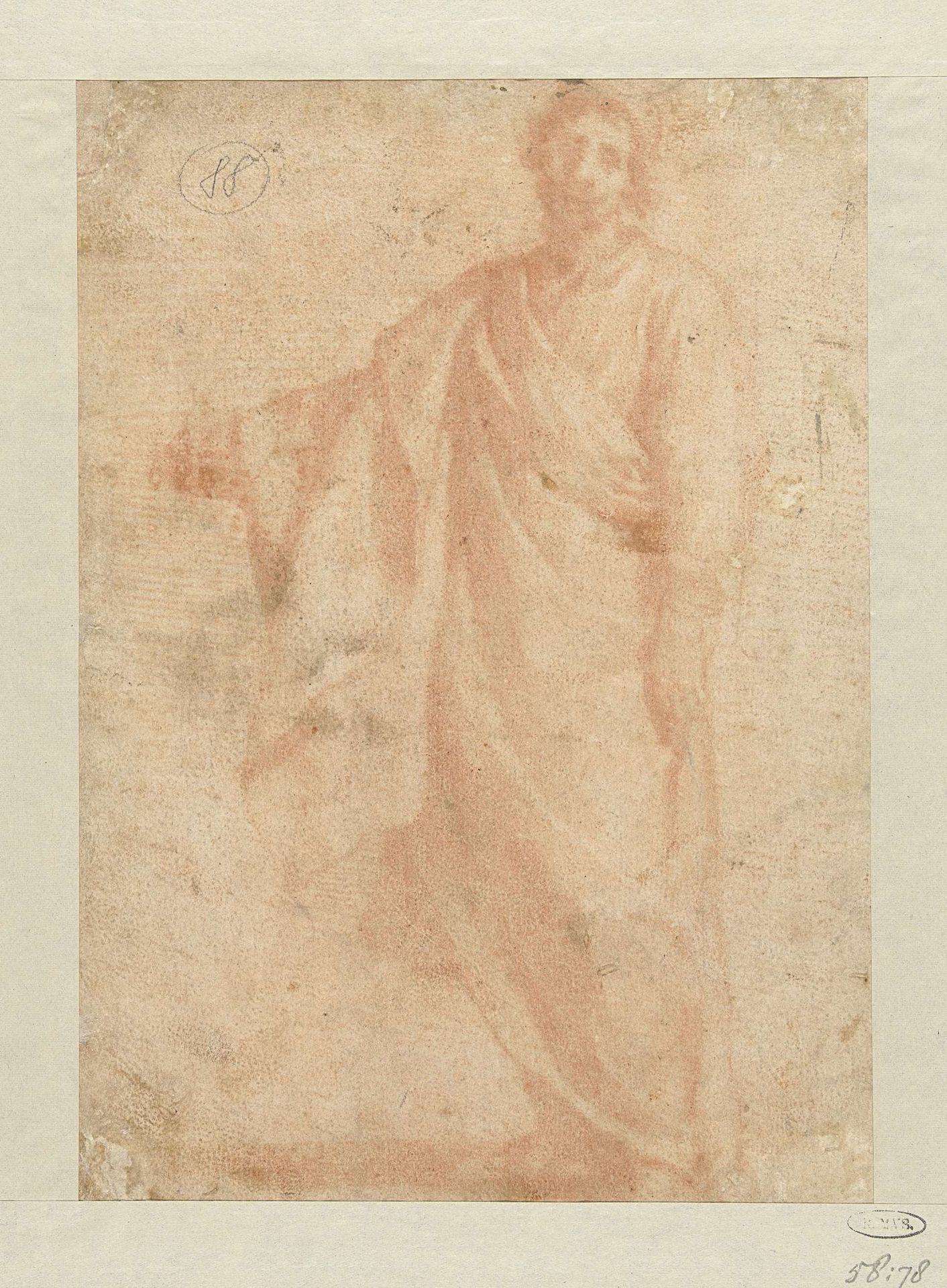 Staande figuur met uitgestrekte rechterarm by Matteo Rosselli