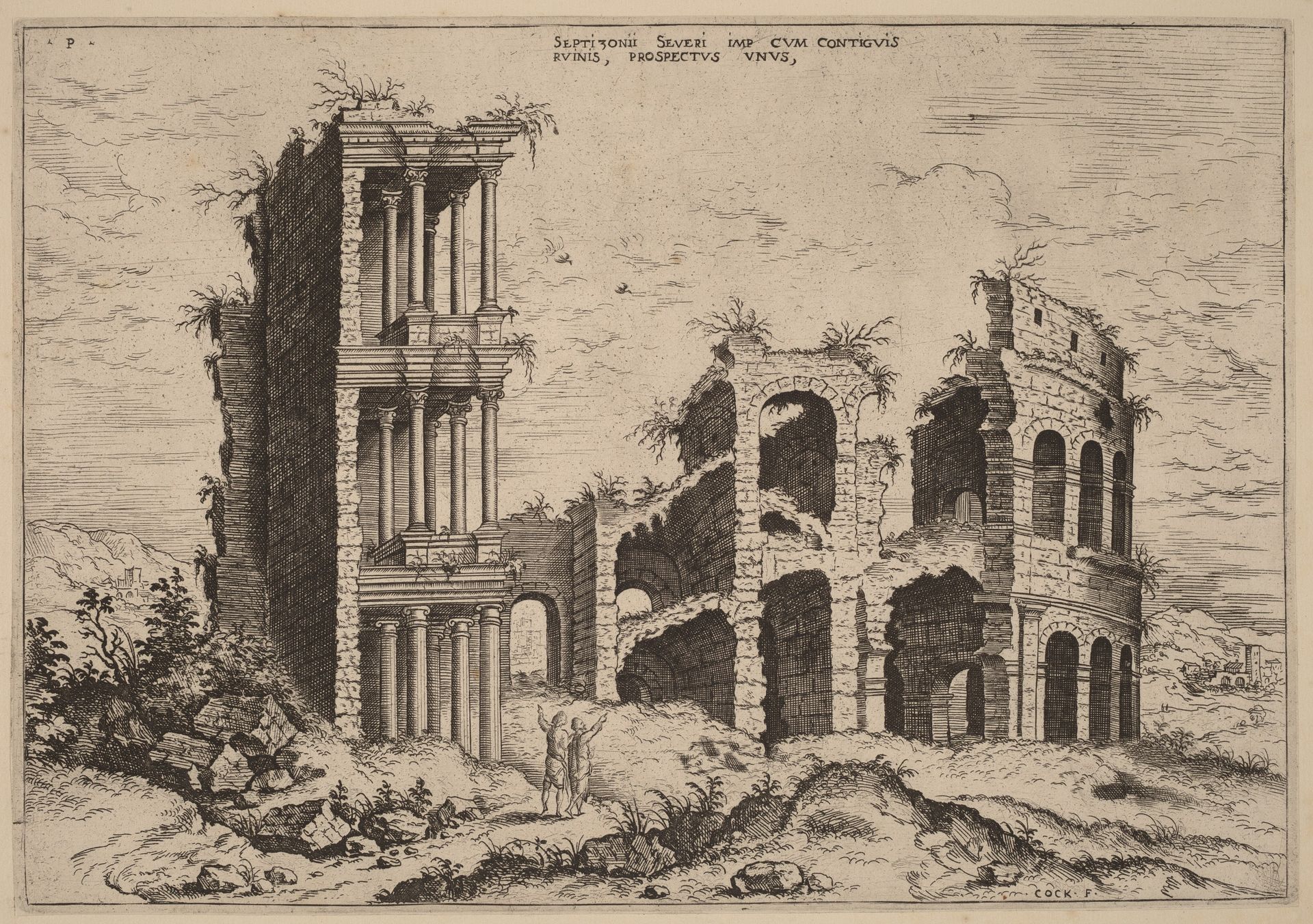 The Septizonium and the Colosseum by Hieronymus Cock