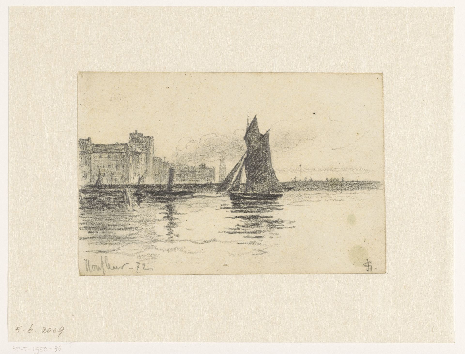 De haven van Honfleur by Carel Nicolaas Storm van 's-Gravesande