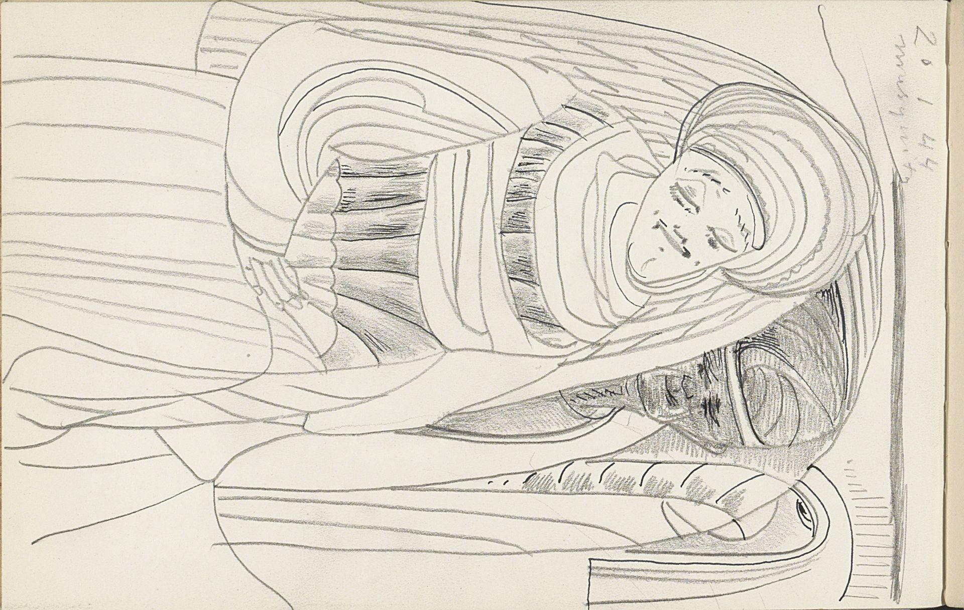 Twee figuren met tulbanden en lange gewaden by Samuel Jessurun de Mesquita