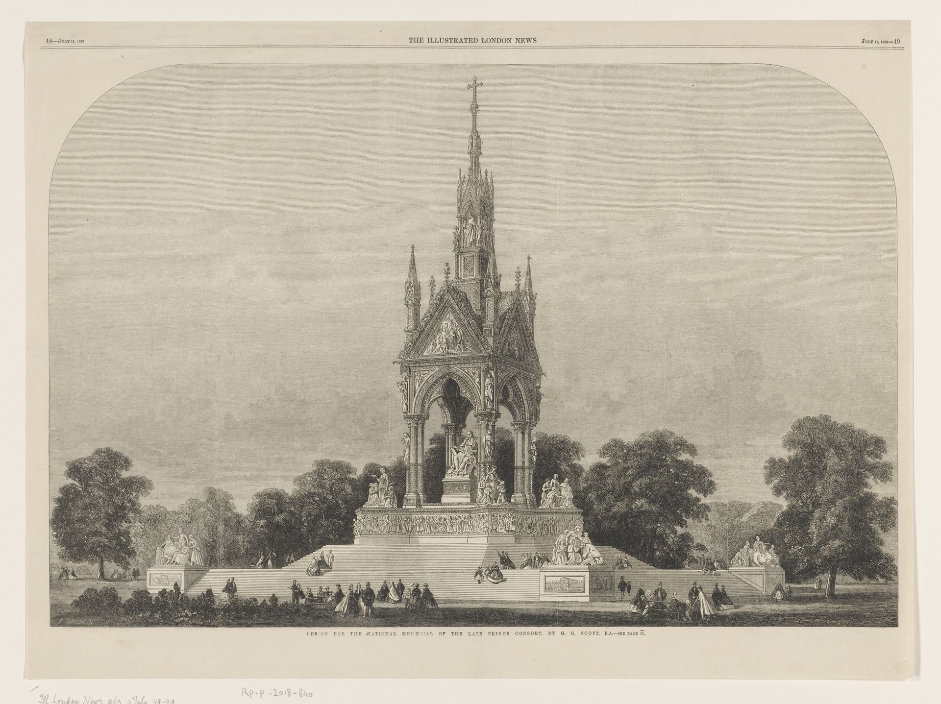 Ontwerp voor het monument ter herdenking van Albert van Saksen-Coburg en Gotha by Mason Jackson