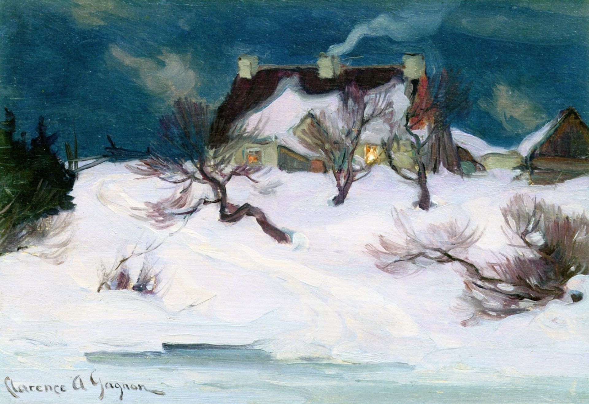 Moonlight, Île d'Orléans by Clarence Gagnon
