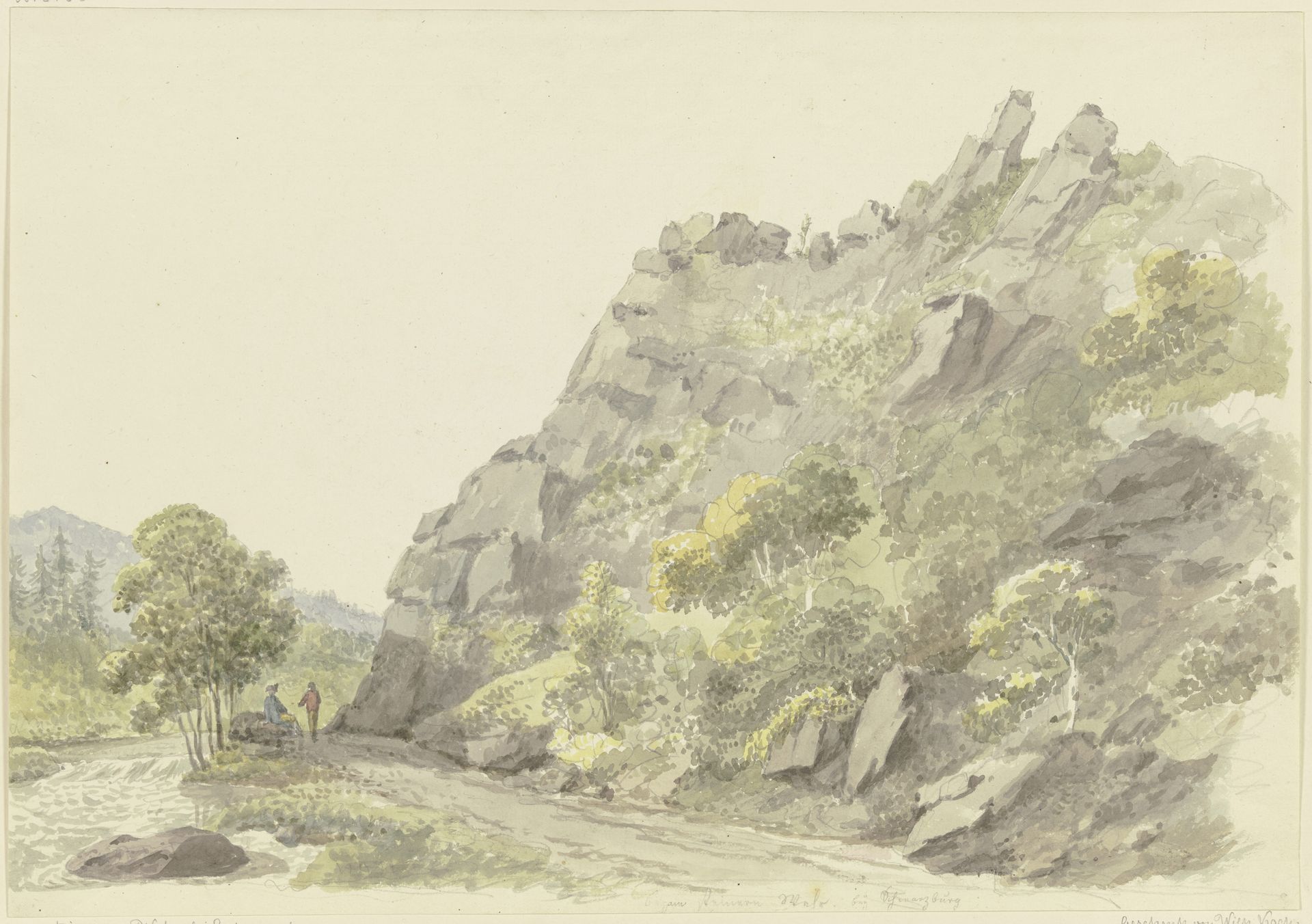 Felspartie an der Saale nahe Schwarzburg by Georg Melchior Kraus