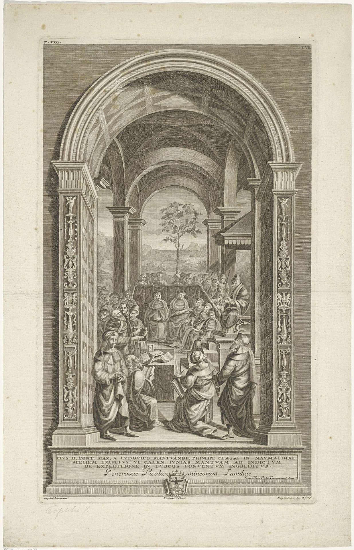 Paus Pius II houdt een concilie te Mantua by Raimondo Faucci