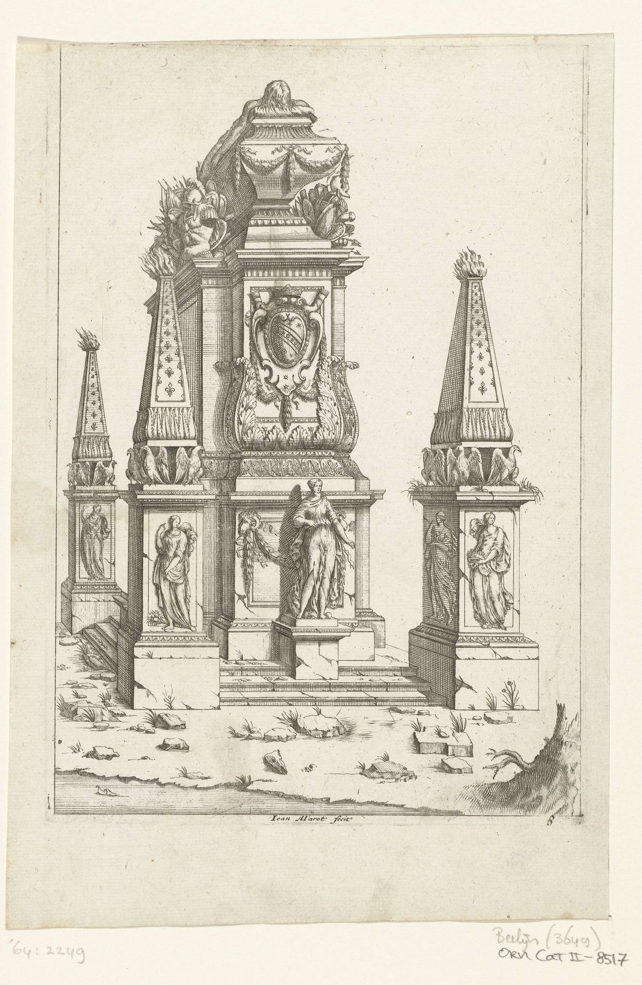 Doodskist op hoog voetstuk by Jean (I) Marot