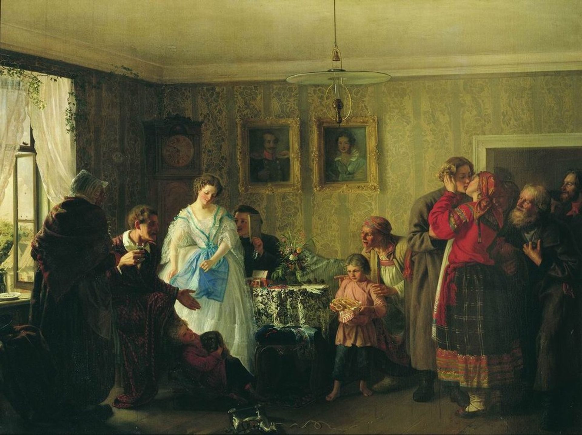 Congratulation of betrothed in landlord's house by Grigoriy Myasoyedov