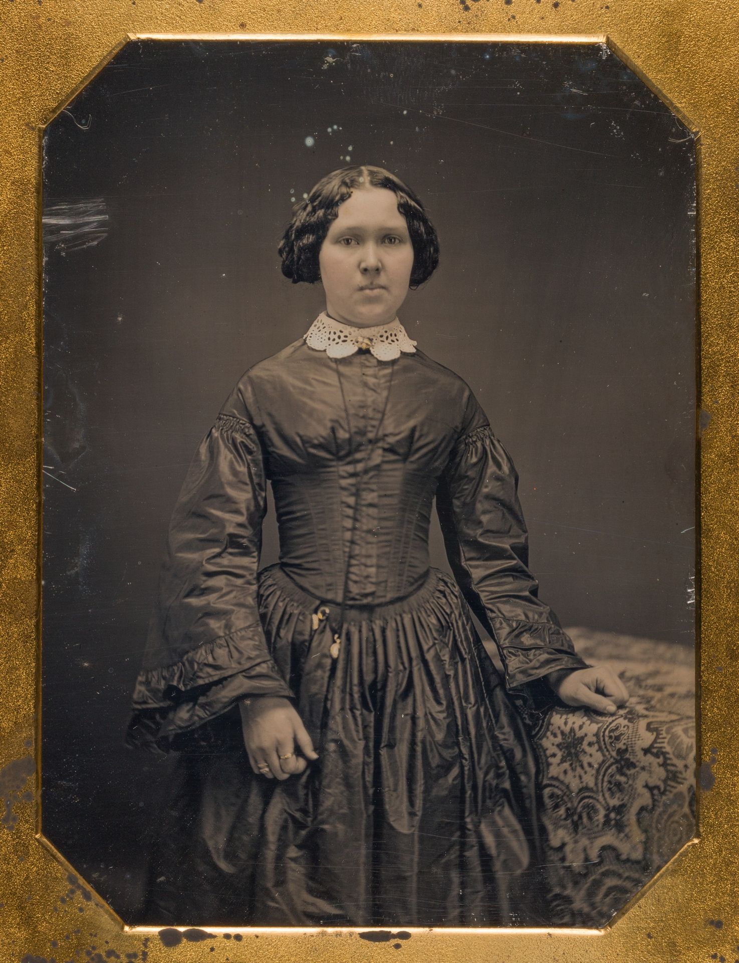 Untitled (Portrait of a Young Woman in a Dark Silk Dress) by Anonymous