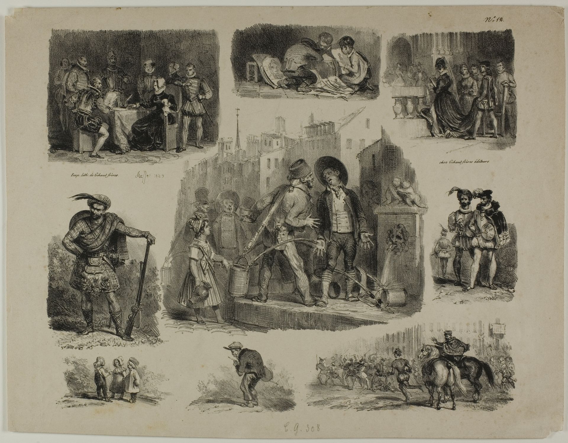 Sheet of Sketches by Auguste Raffet