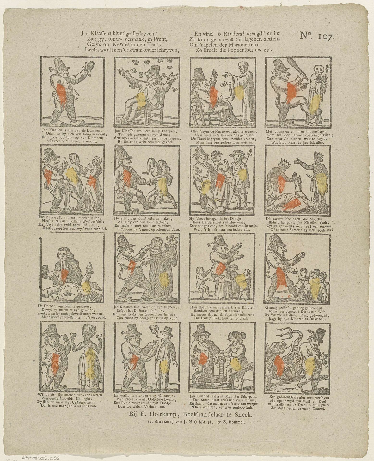 Jan klaassens klugtige bedryven, / Ziet gy, tot uw vermaak, in prent [(...)] by J. Robyn