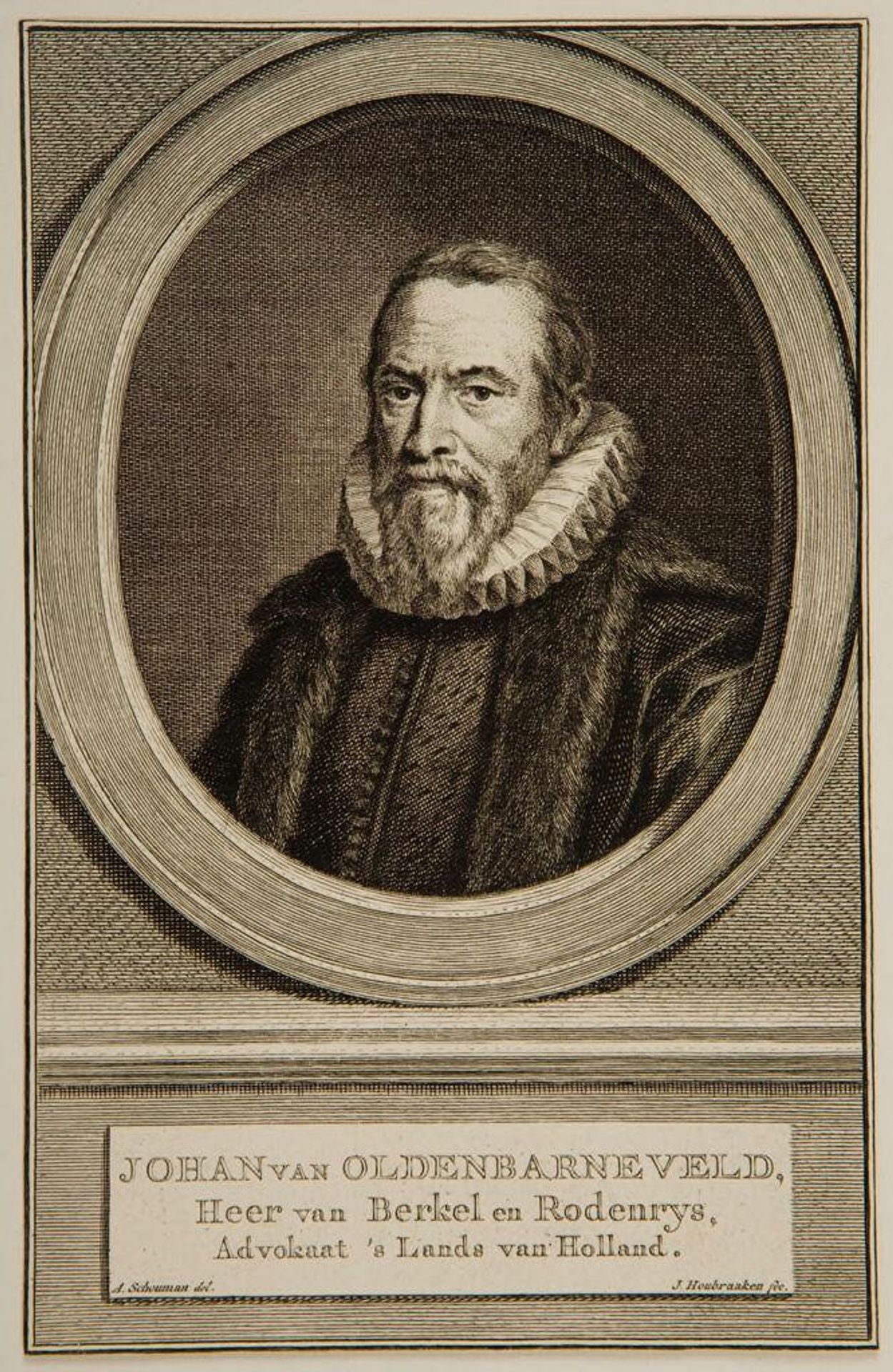 John van Olden Barneveldt by Jacobus Houbraken