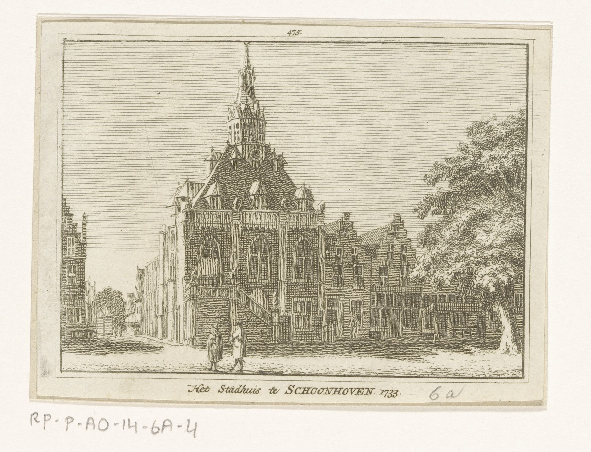 Gezicht op het stadhuis te Schoonhoven, 1733 by Hendrik Spilman