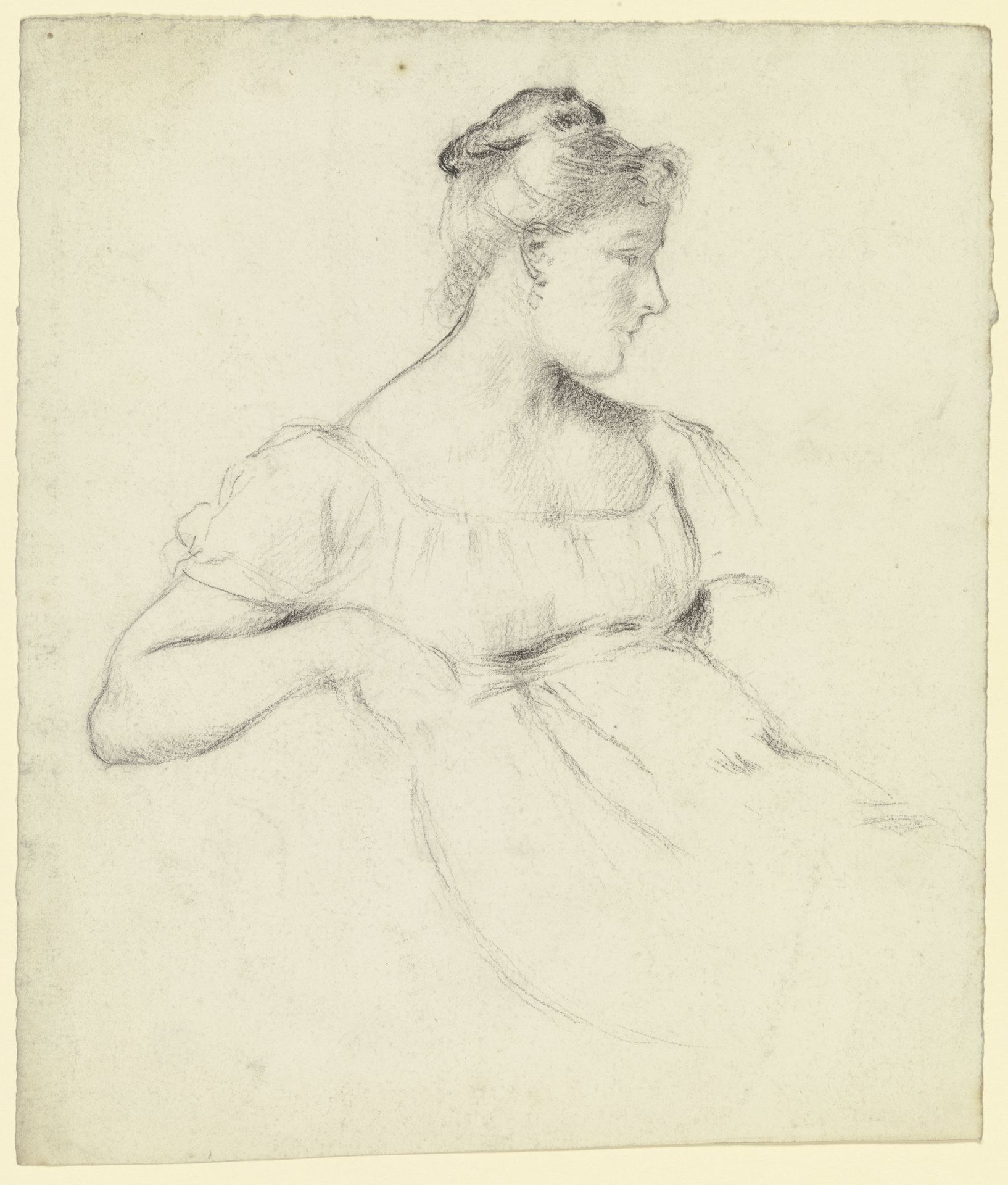 Sitzende aus der _Vorbereitung zum Kostümball_ by Otto Scholderer