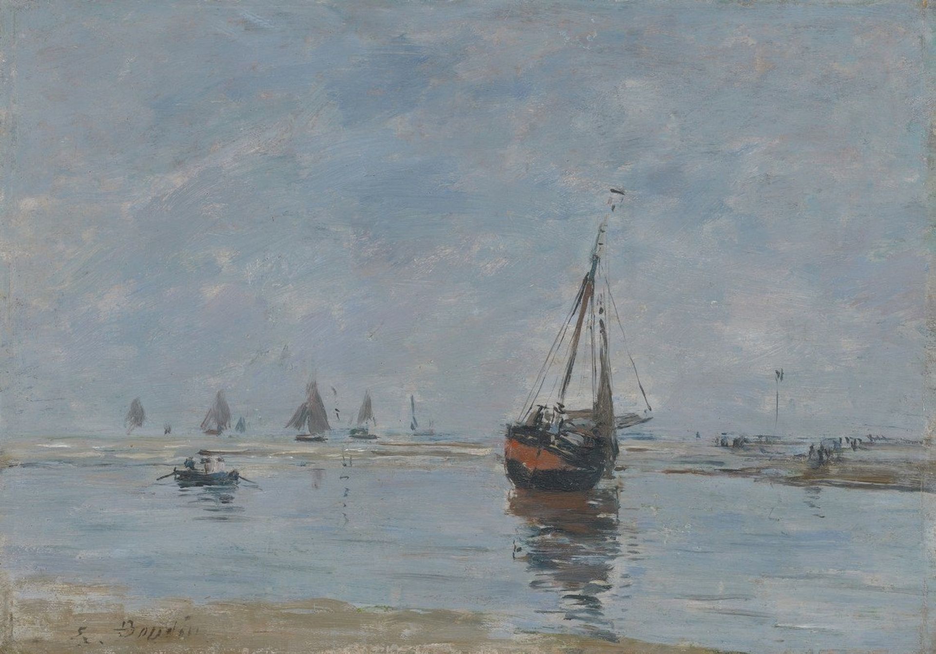 Trouville at Low Tide by Eugène Boudin