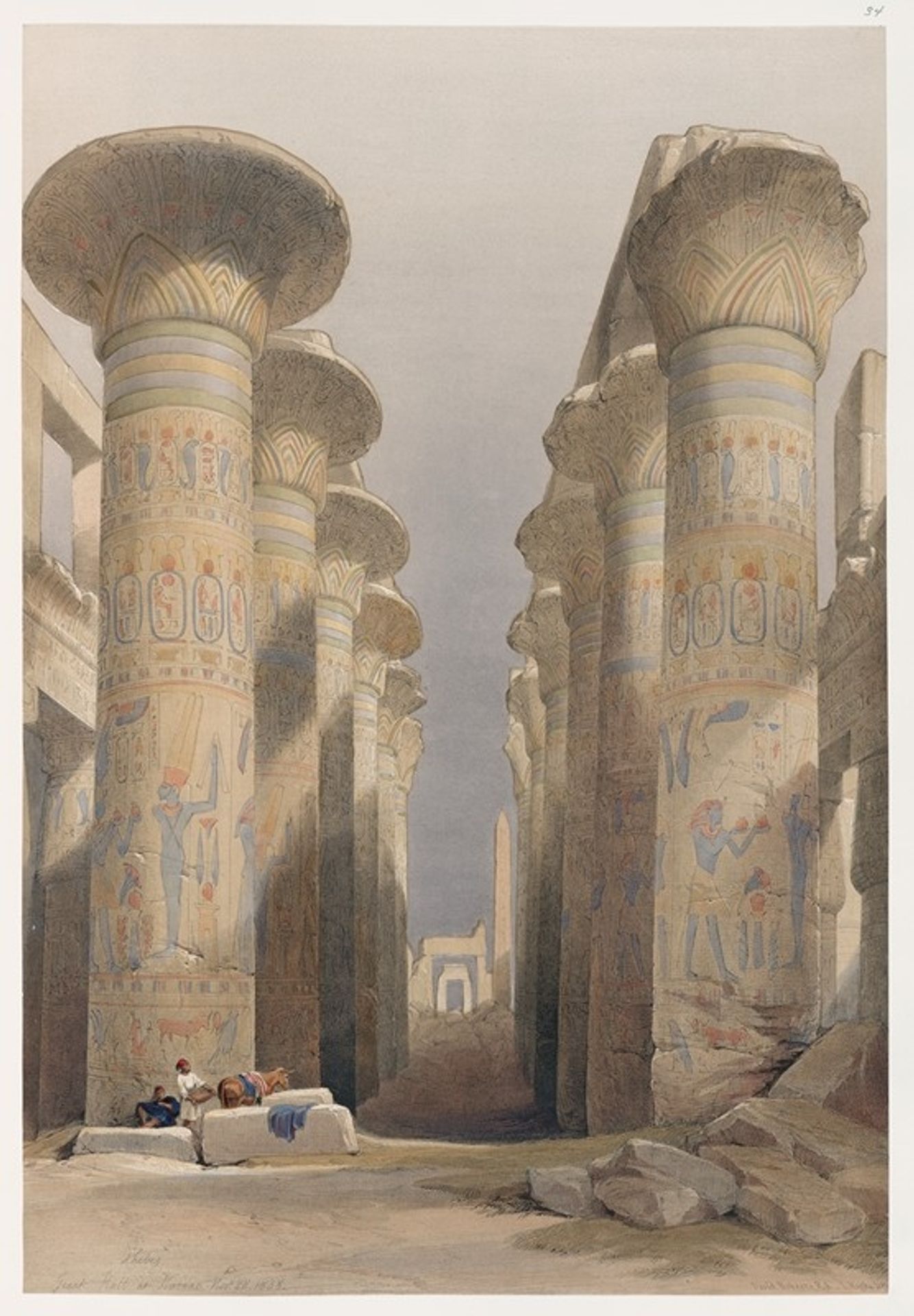 Thebes. Great Hall at Karnak. Nov. 28, 1838. by David Roberts