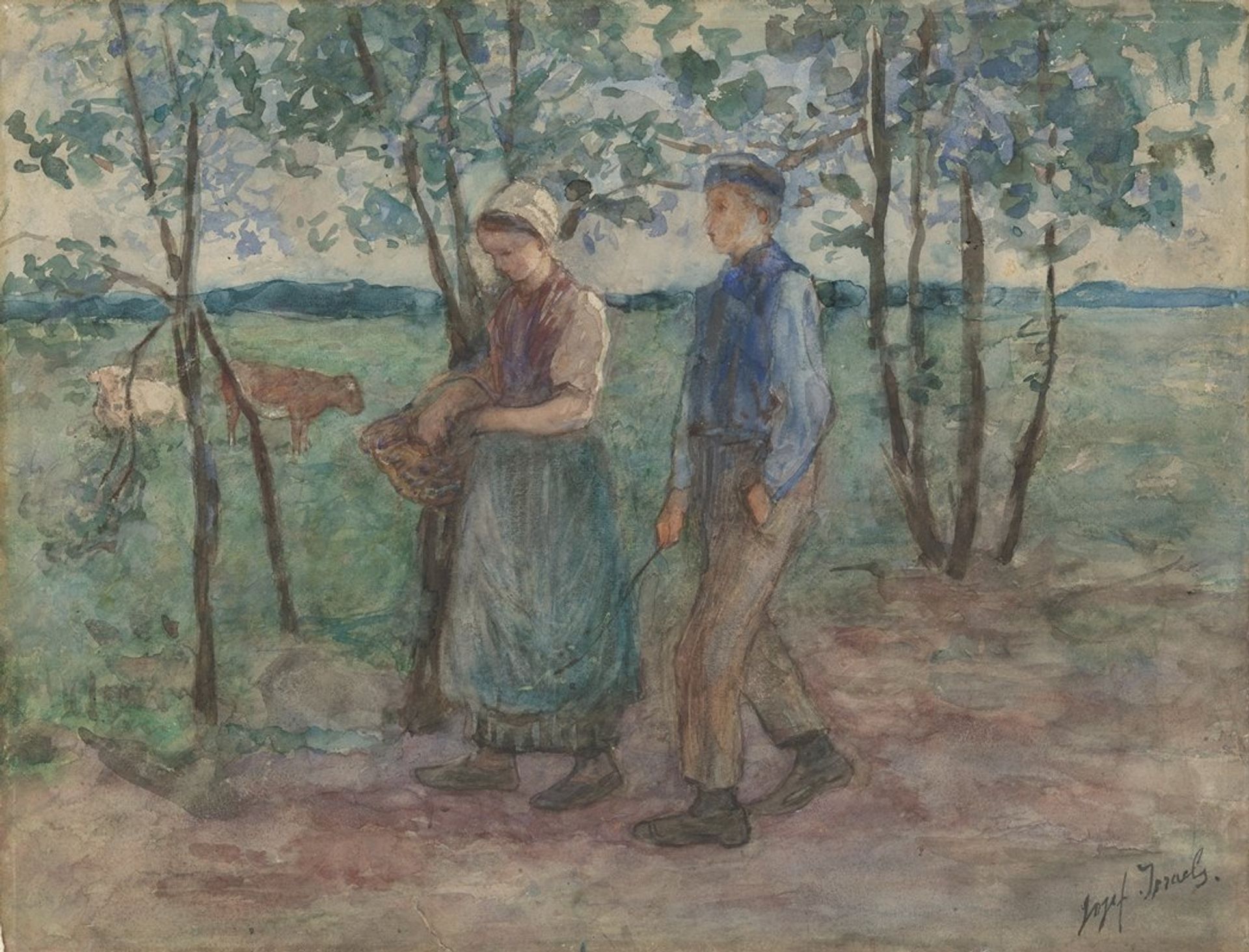 Op vrijersvoeten by Jozef Israëls