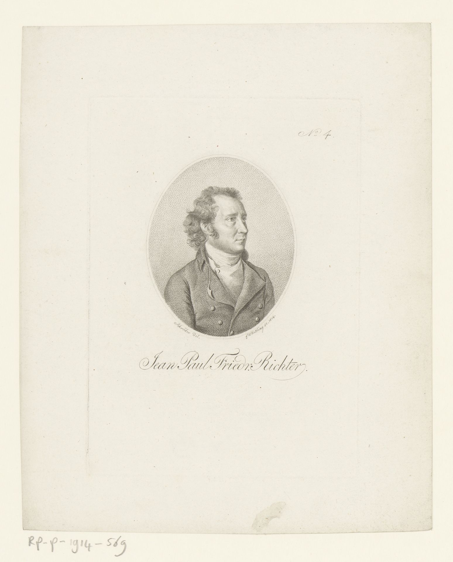 Portret Jean Paul by Friedrich Wilhelm Nettling