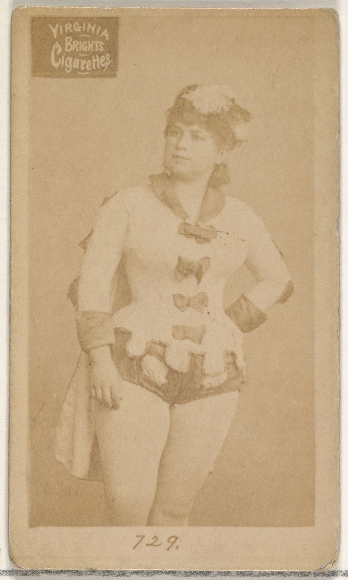 Card 729, from the Actors and Actresses series (N45, Type 2) for Virginia Brights Cigarettes by Allen & Ginter