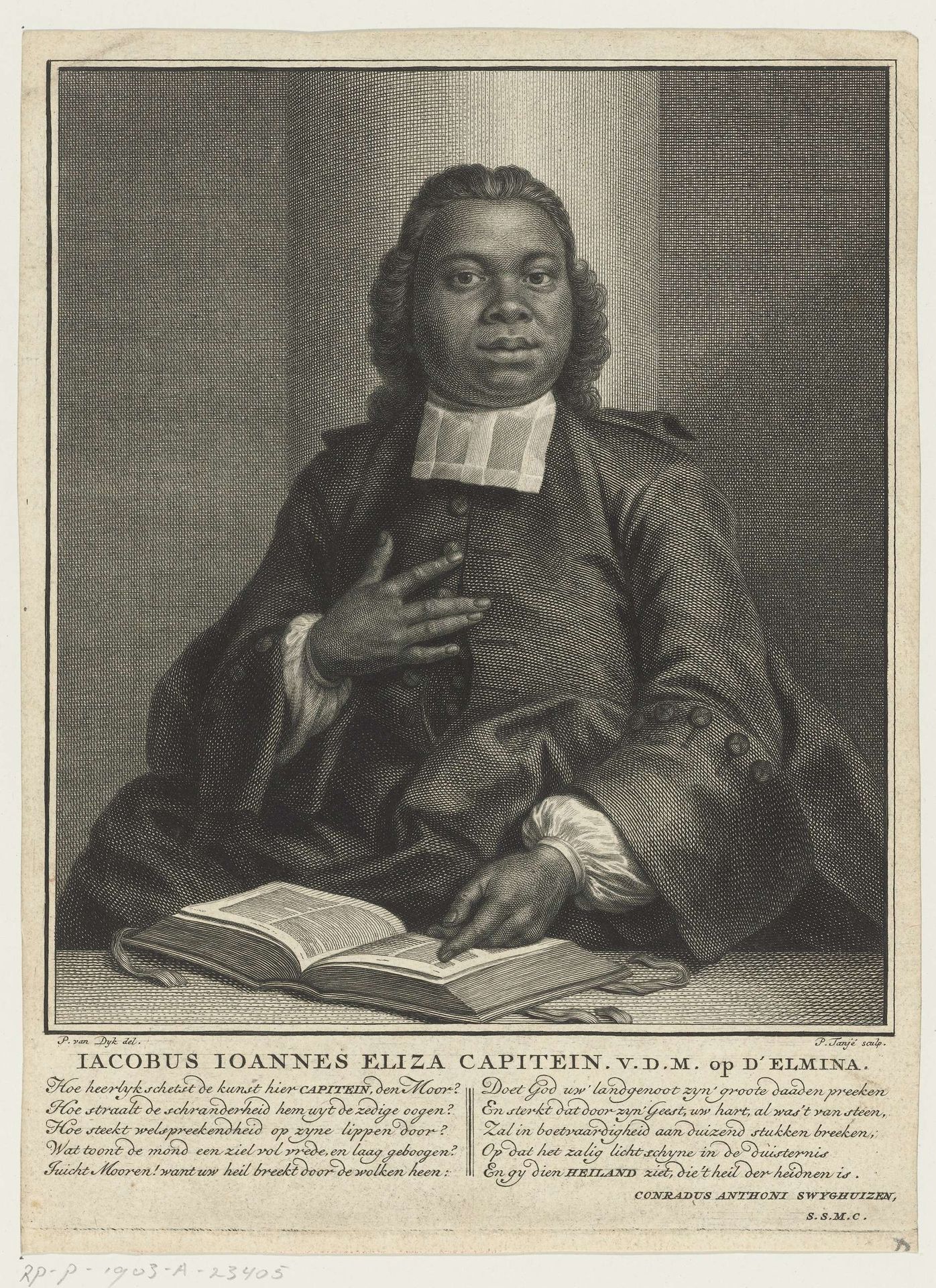 Portret van predikant Jacobus Elisa Johannes Capitein by Pieter Tanjé