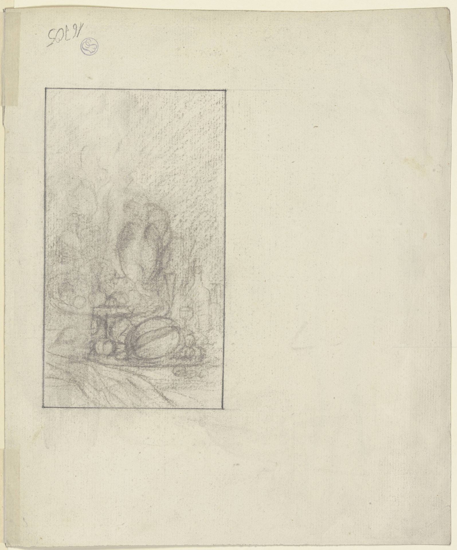 Stillleben mit Früchten, Gläsern und Flaschen by Otto Scholderer