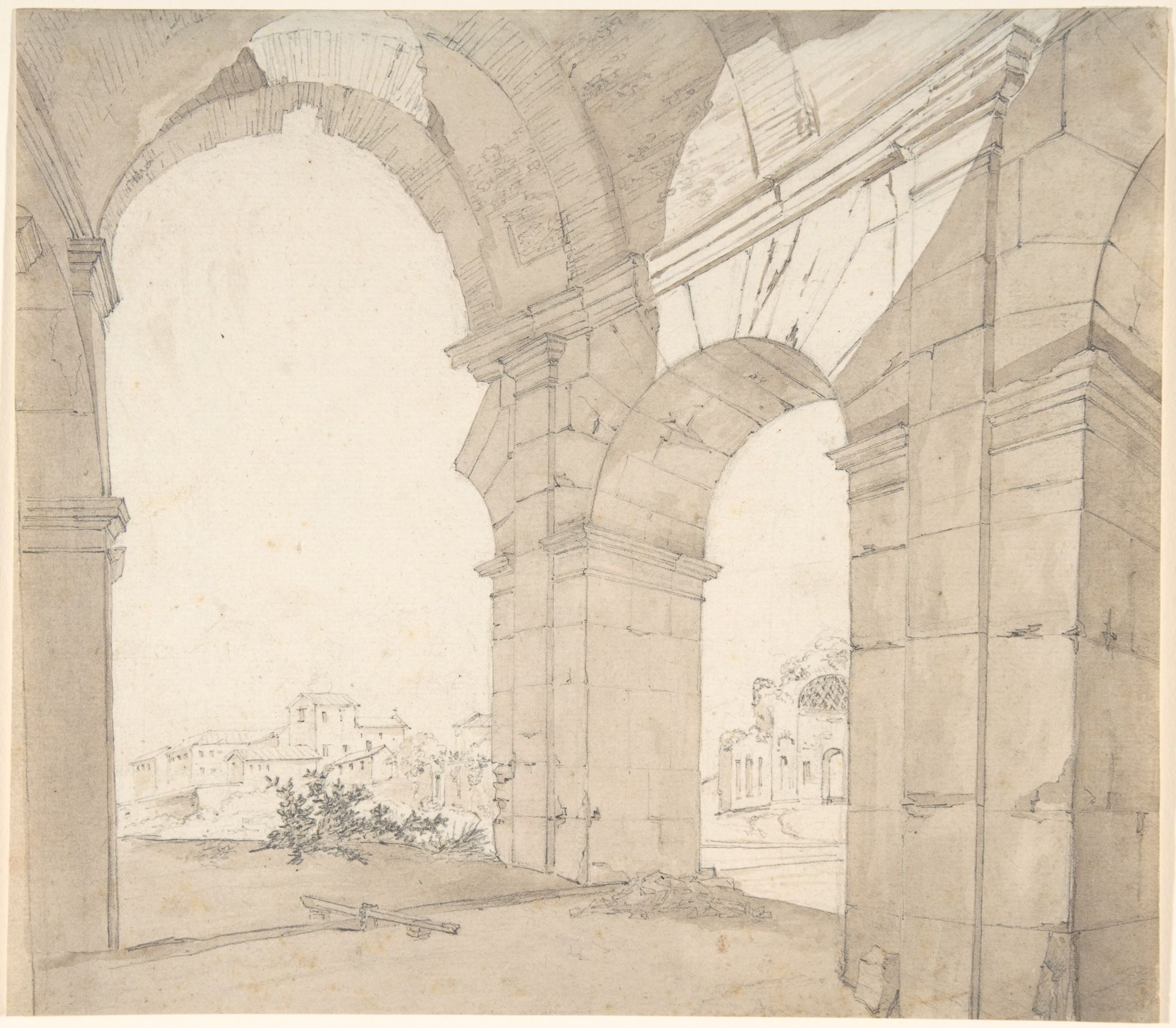 View of the Baths of Caracalla (?) in Rome by Daniël Dupré