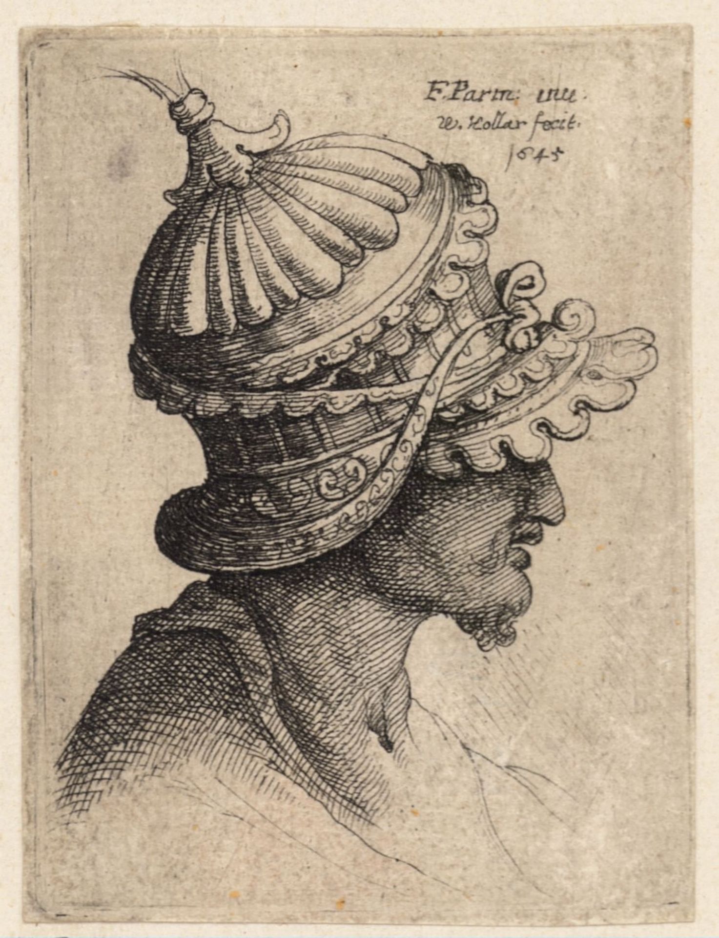 Extravagantly ornamental helmet by Parmigianino