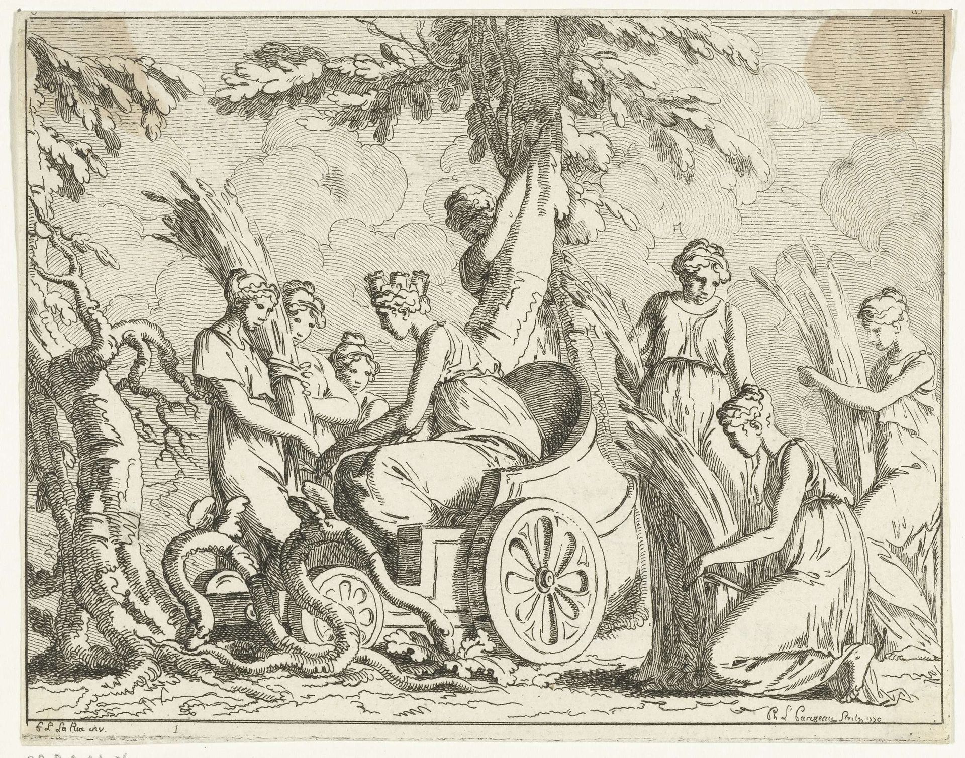 Ceres en nimfen met korenaren by Philippe Louis Parizeau