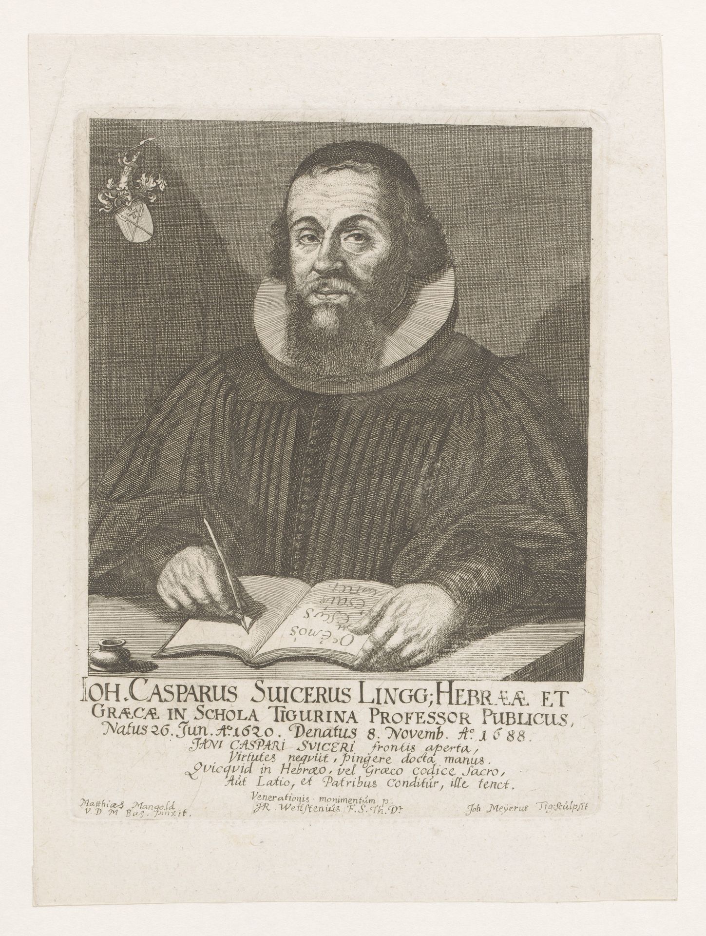 Portret van Johann Kaspar Schweitzer by Johannes (II) Meyer