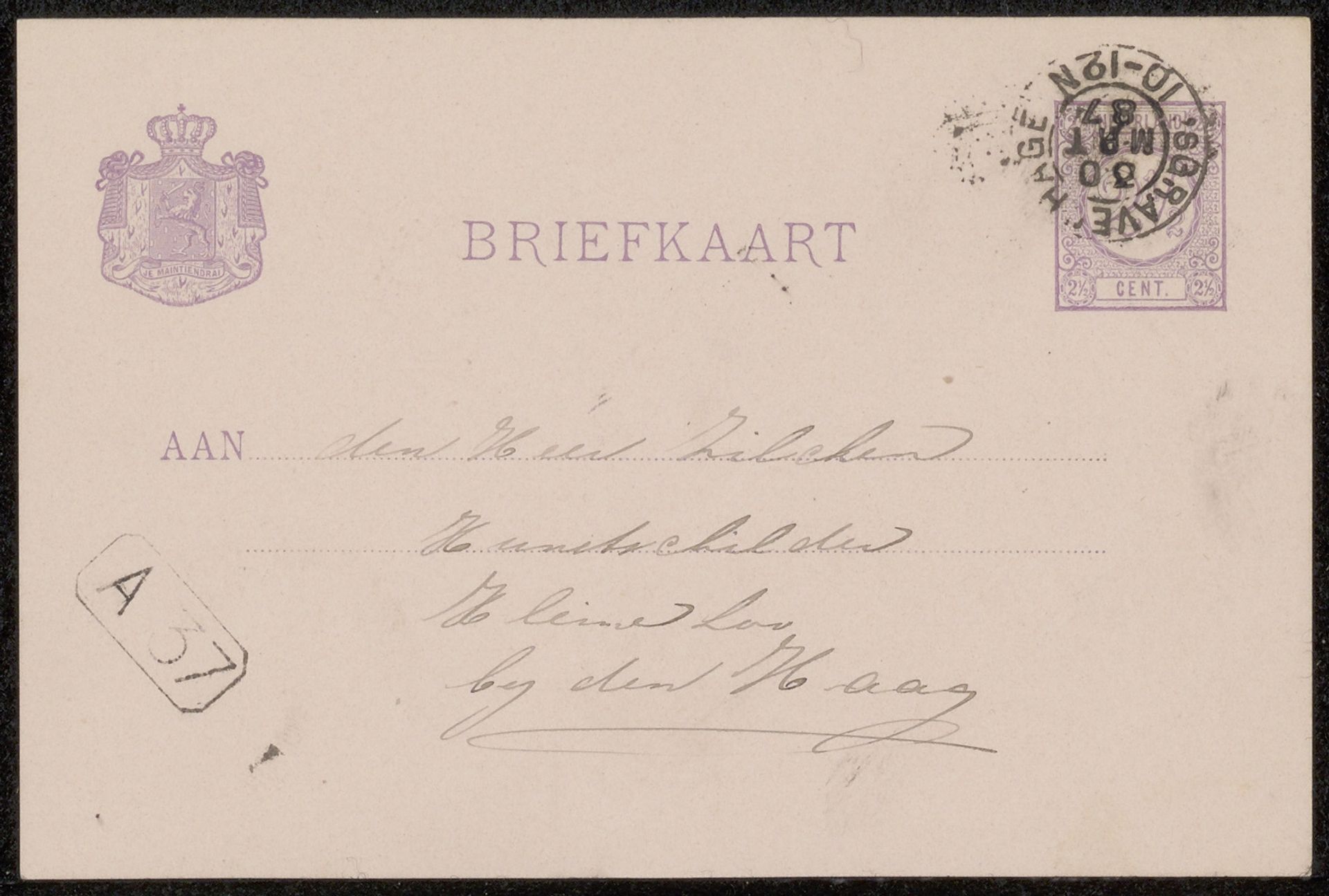 Briefkaart aan Philip Zilcken by Barbara Elisabeth van Houten