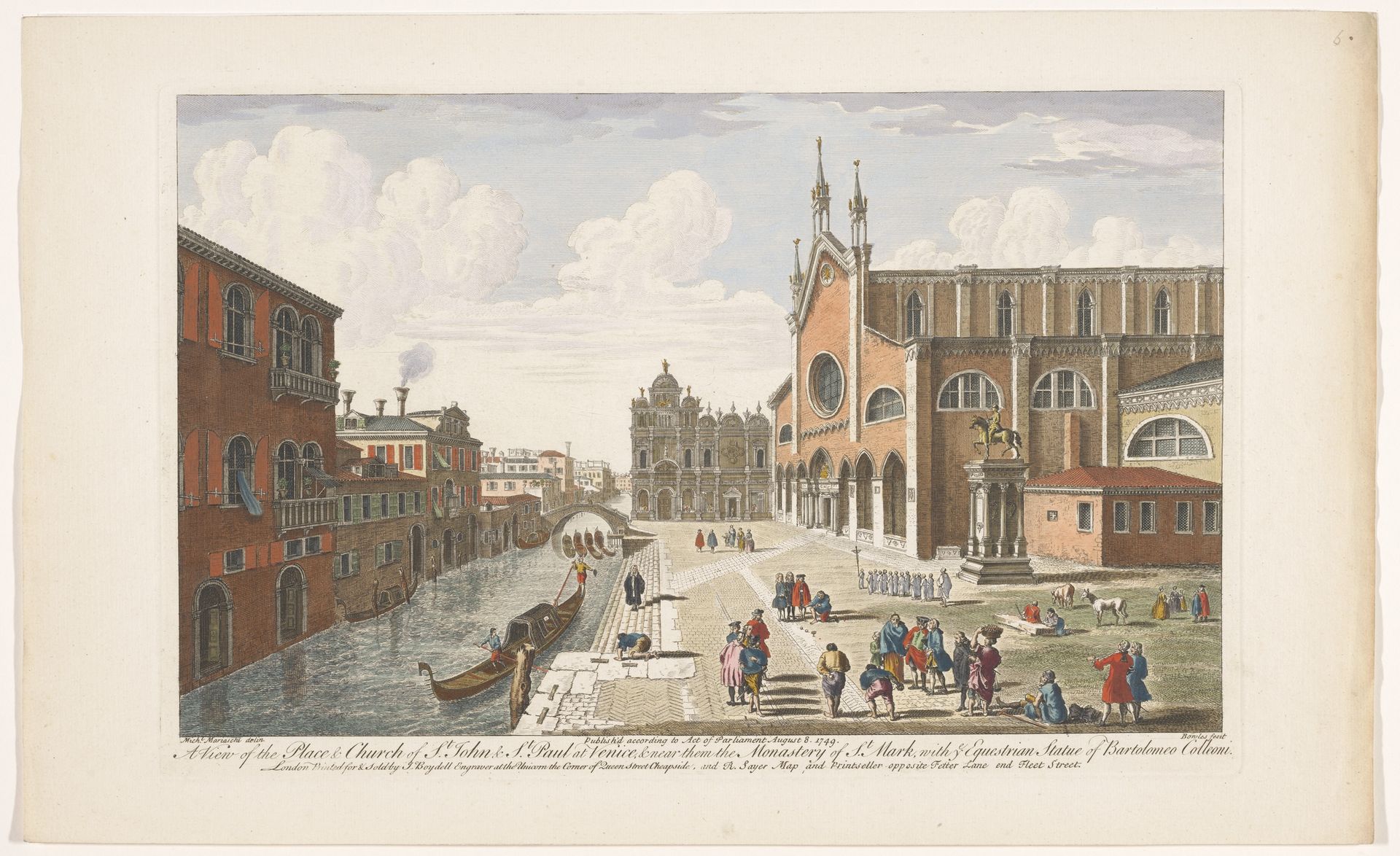Gezicht op de kerk Santi Giovanni e Paolo te Venetië by Robert Sayer