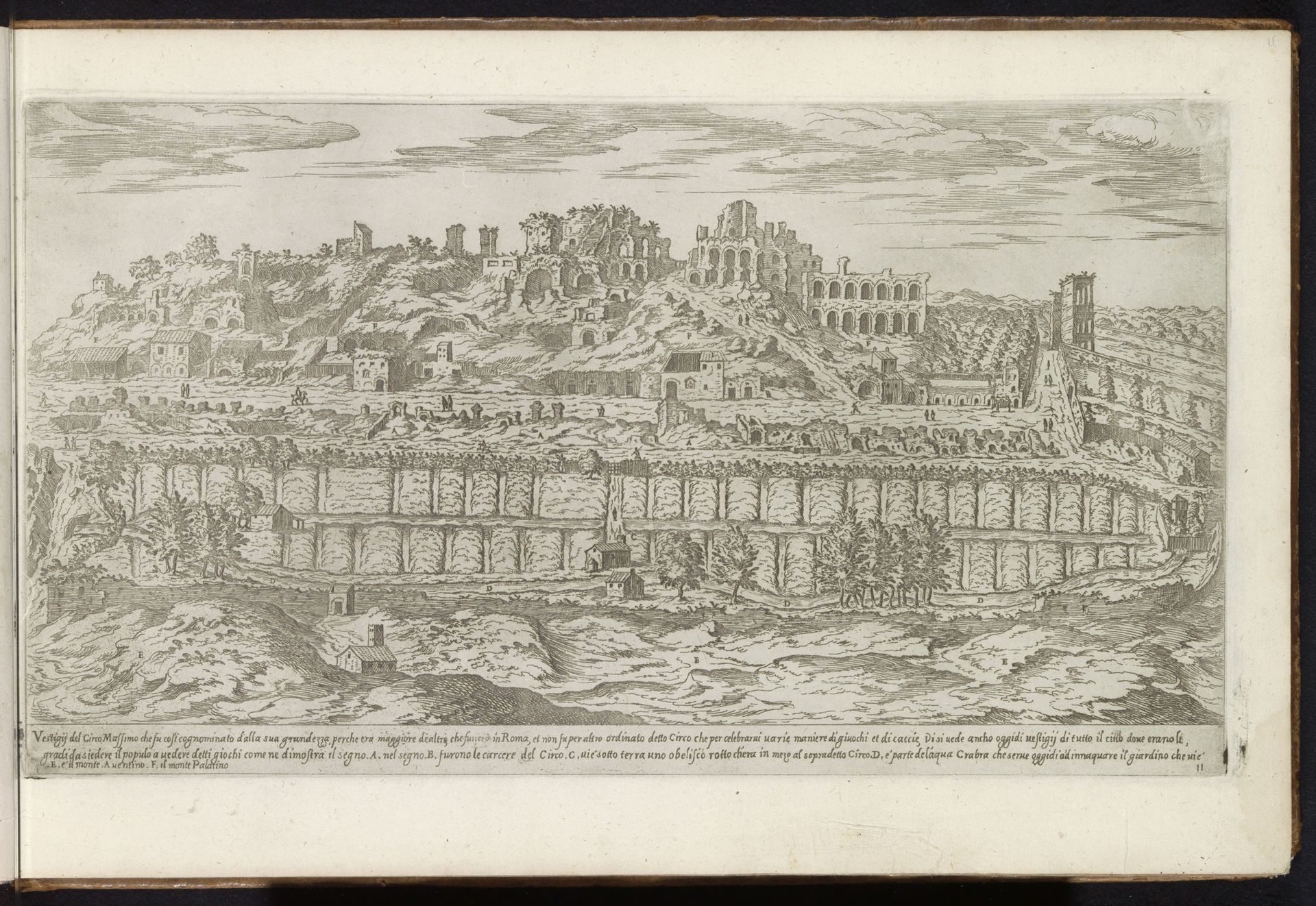 Palatijn en het Circus Maximus te Rome by Étienne Dupérac
