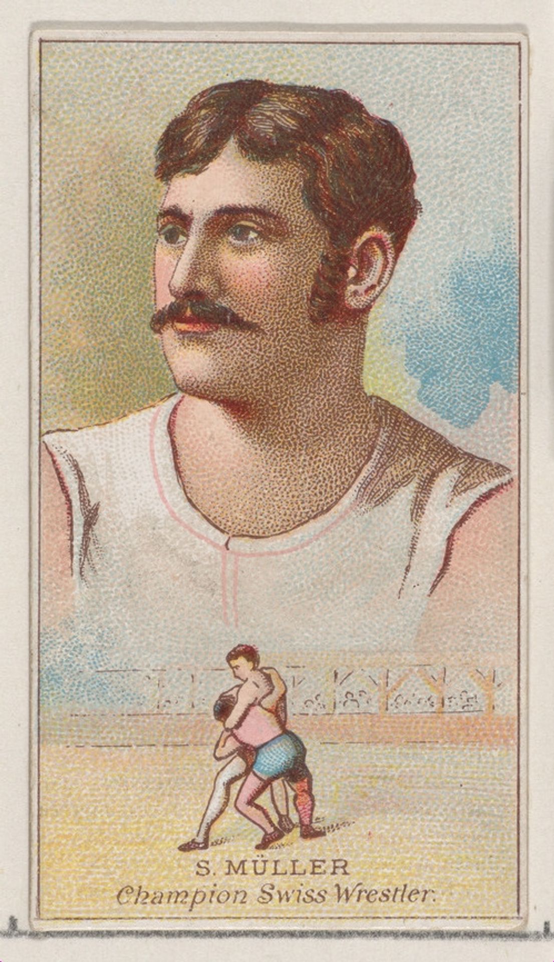 S. Muller, Champion Swiss Wrestler, from the Champions of Games and Sports series (N184, Type 2) issued by W.S. Kimball & Co. by W.S. Kimball & Co.