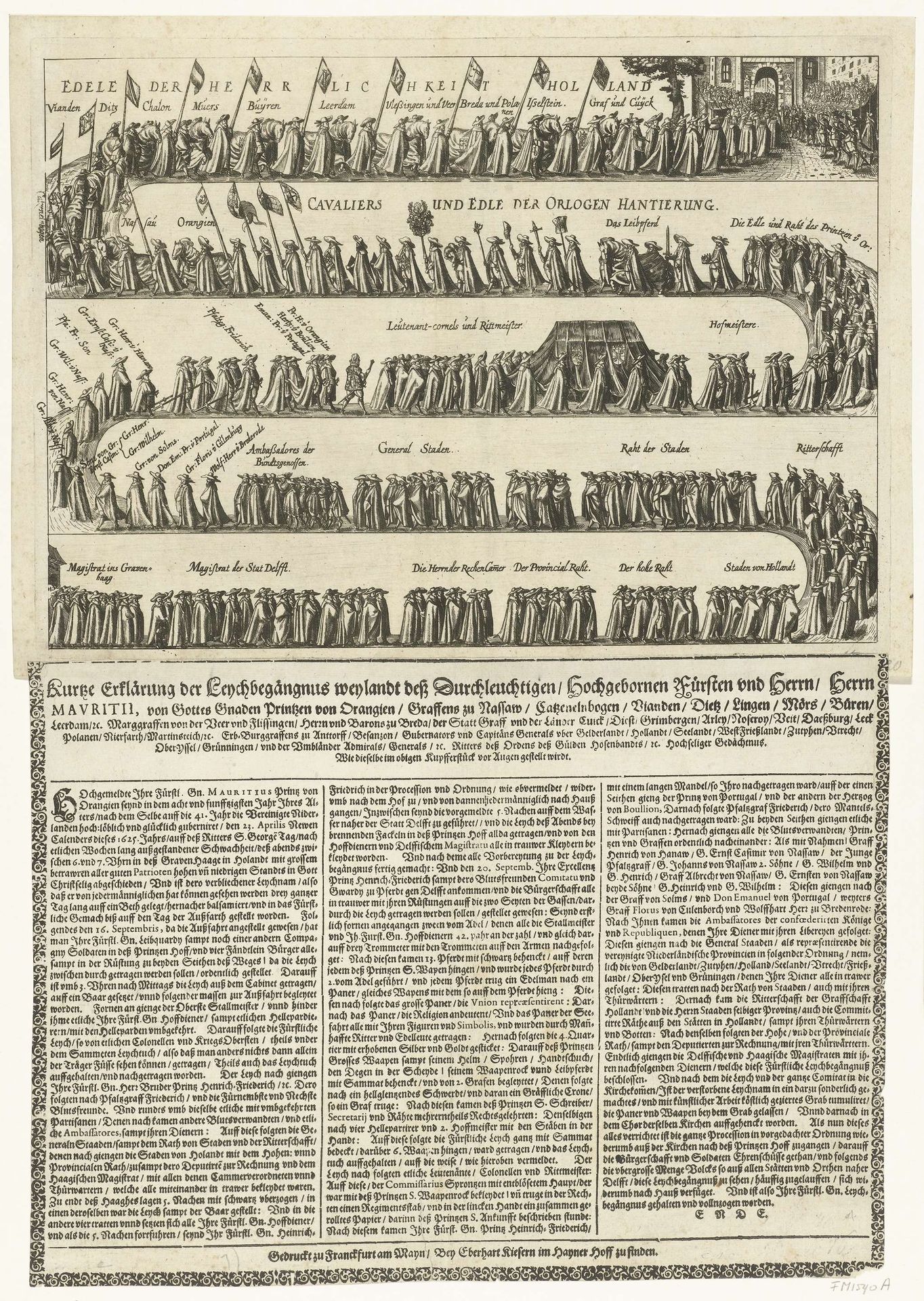 Begrafenis van prins Maurits, 1625 by Anonymous