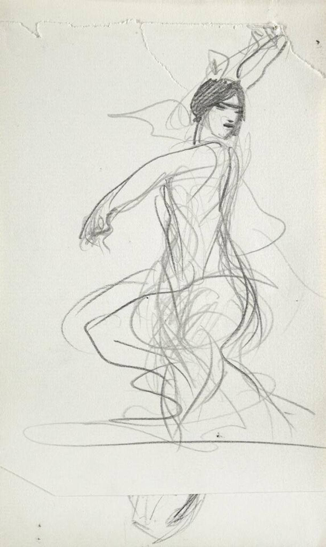 Blank page; verso: Sketch of Carmencita Dancing by John Singer Sargent