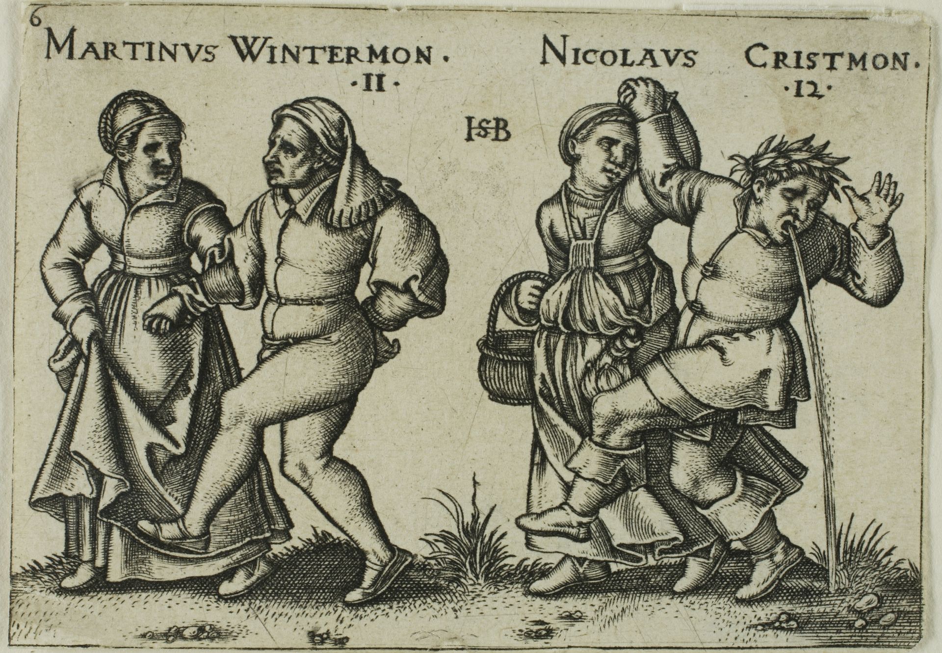November and December, plate 6 from The Peasants' Feast, or The Twelve Months by Sebald Beham