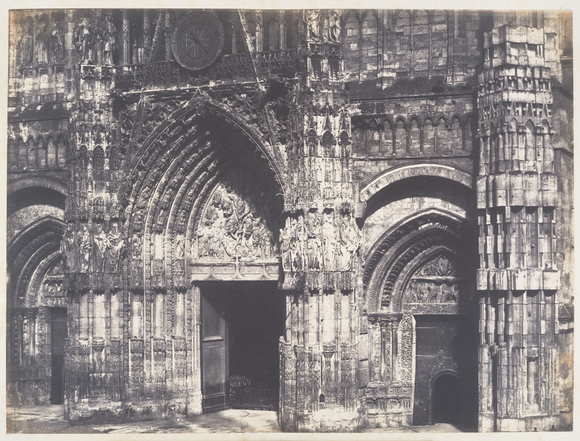 Bas du Portail, Côté de la Place, Cathédrale de Rouen by Edmond Bacot