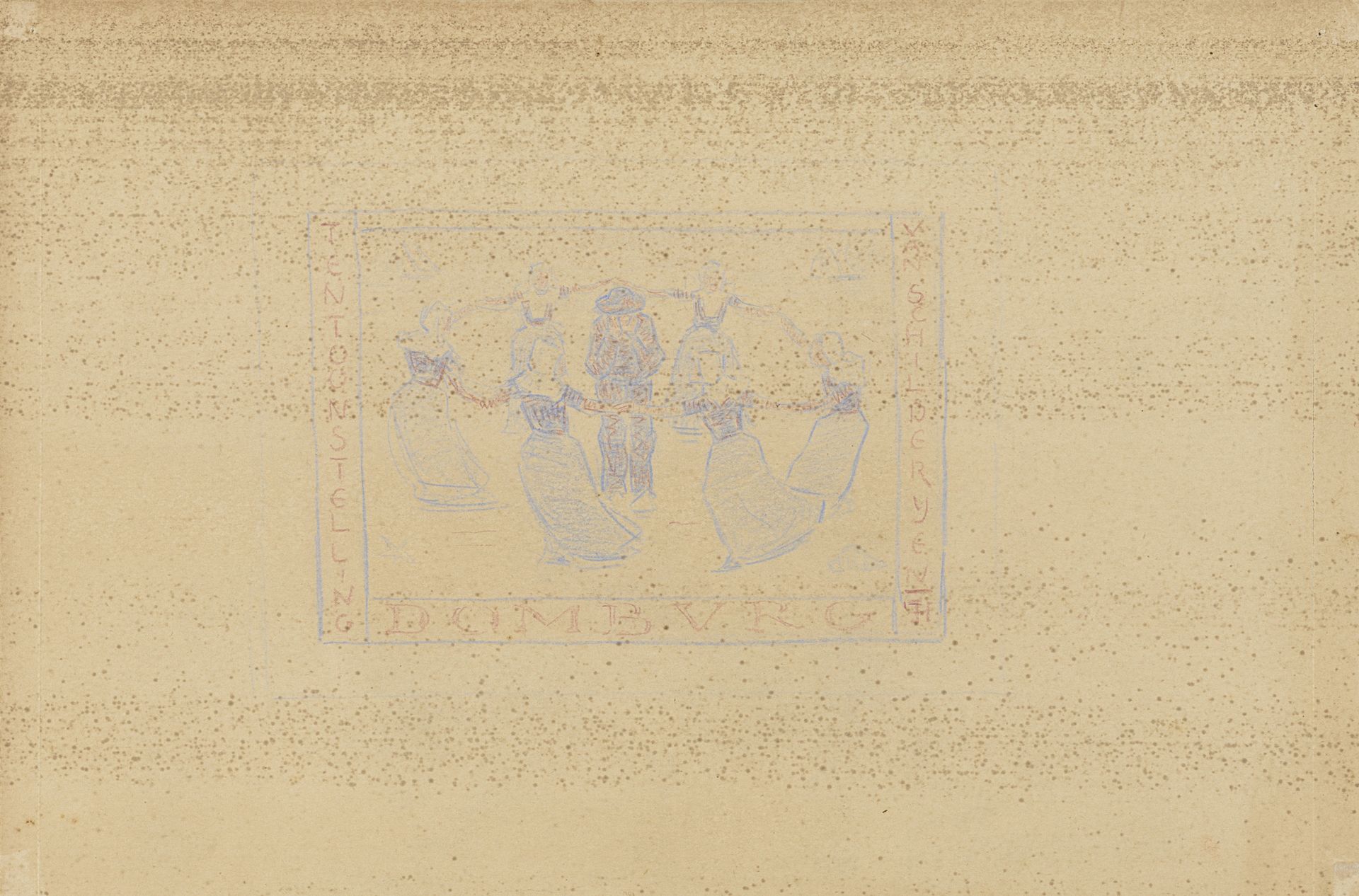 Ontwerp voor een affiche voor een tentoonstelling van schilderijen te Domburg by Ferdinand Hart Nibbrig