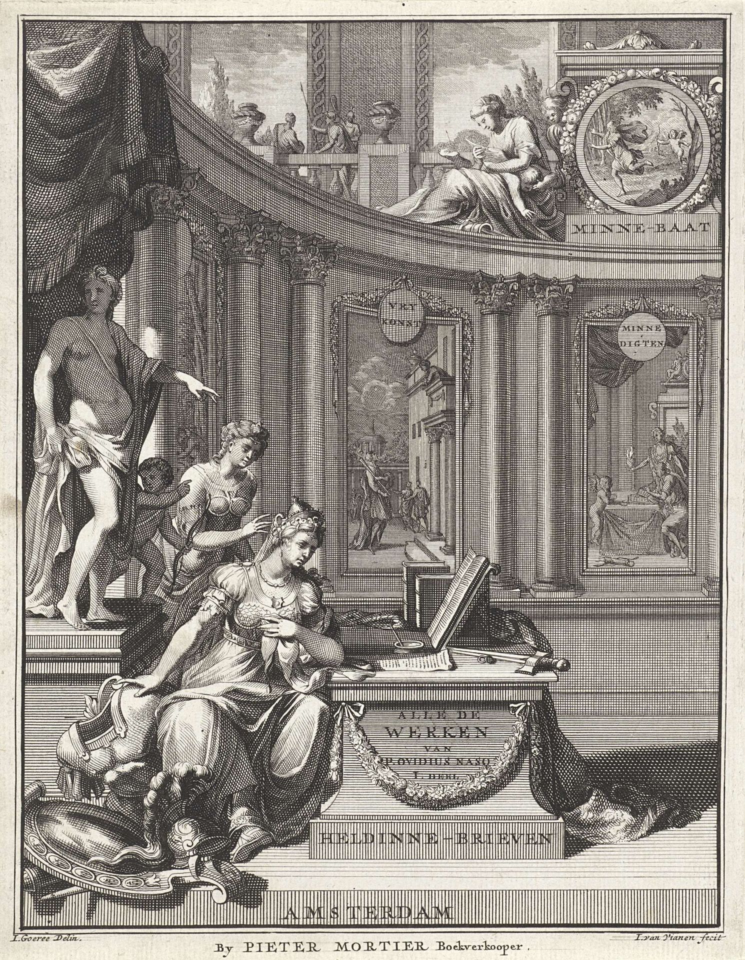Dido schrijft een brief aan Aeneas by Jan van Vianen