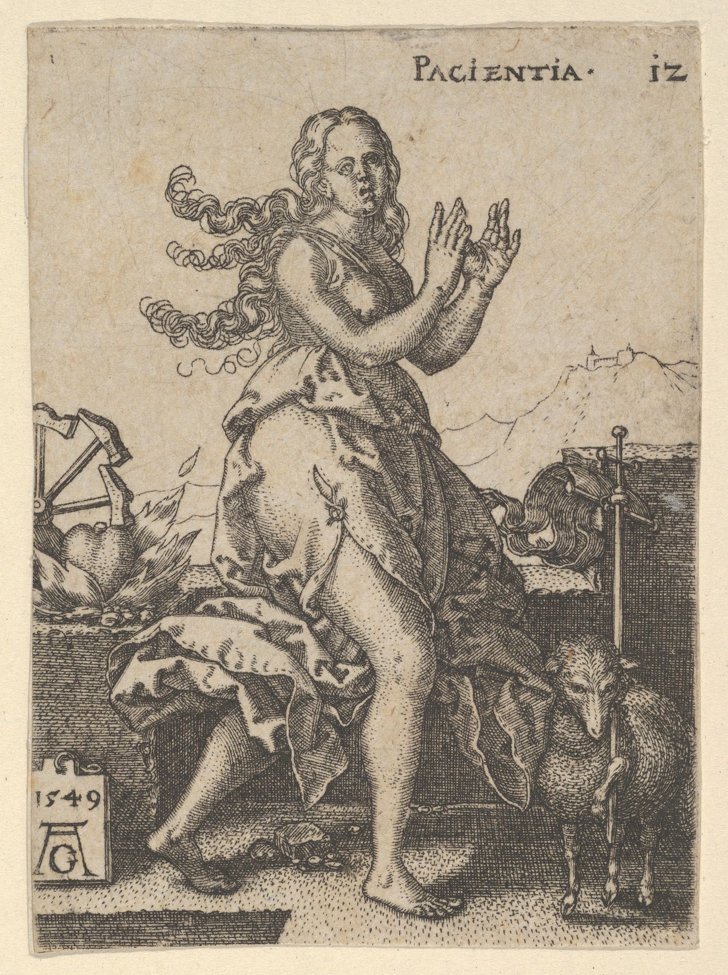 Patience, from "Virtues and Vices" by Heinrich Aldegrever