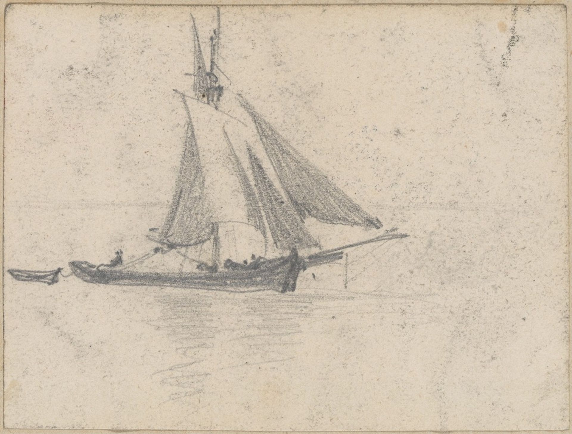 Sailboat Towing Dory by John Singer Sargent