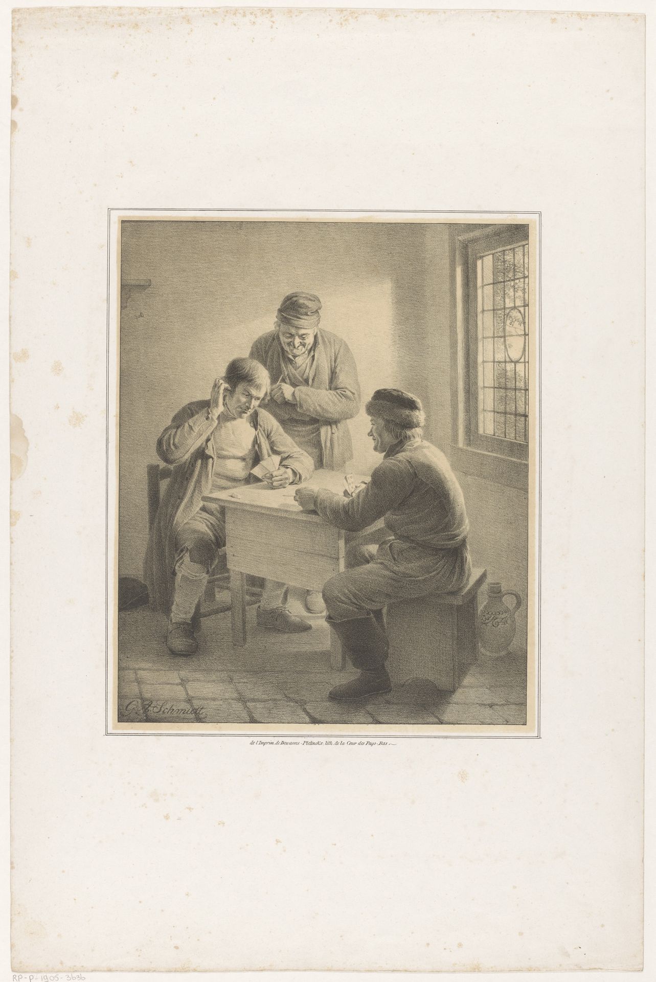 Kaartspelende mannen by George Adam Schmidt
