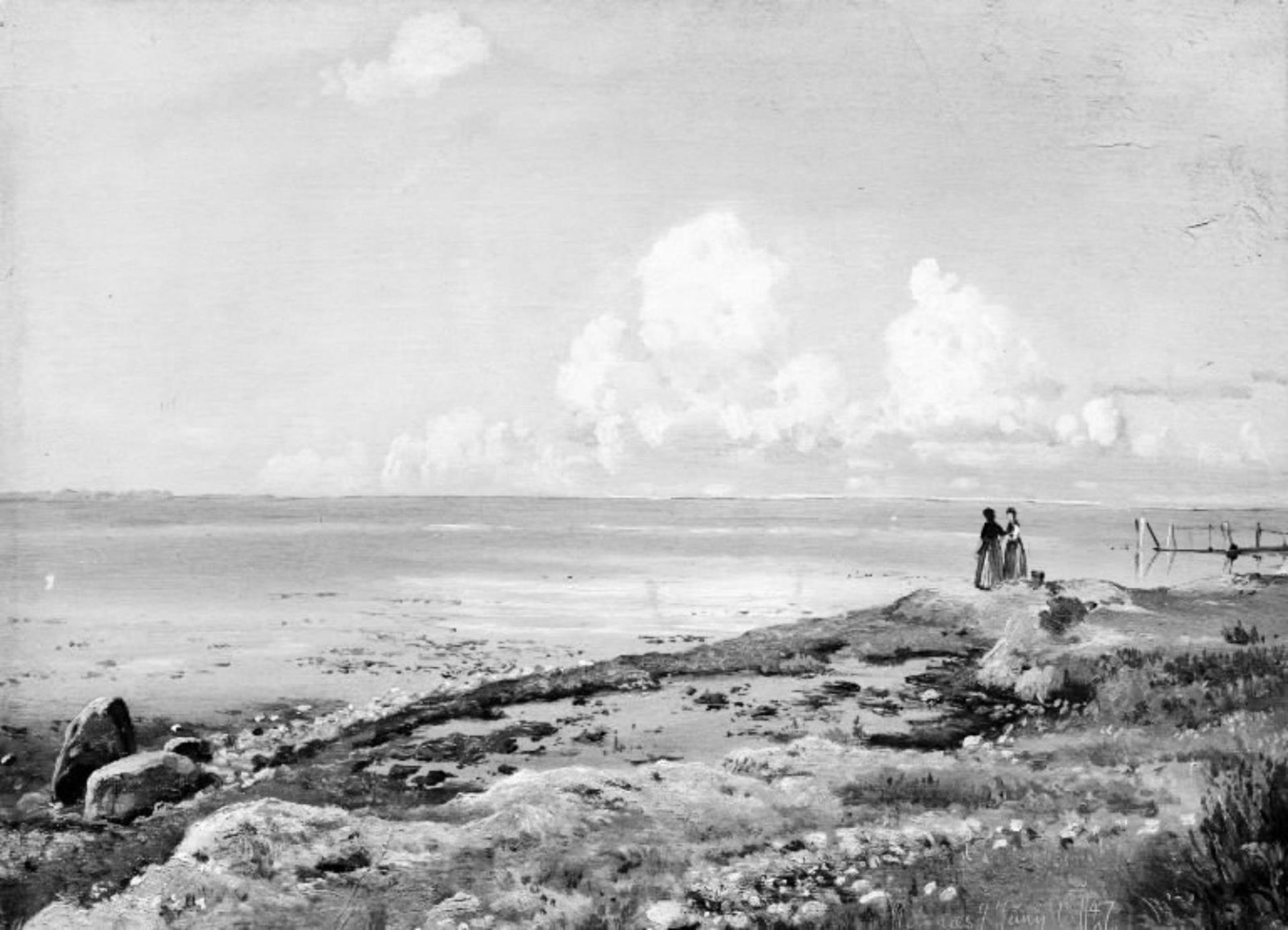 The Beach at Refsnæs, Zealand by Johan Thomas Lundbye