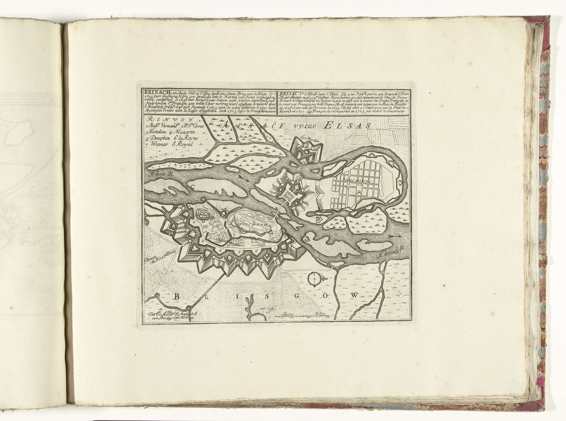 Plattegrond van Breisach, ca. 1701-1713 by Abraham Allard