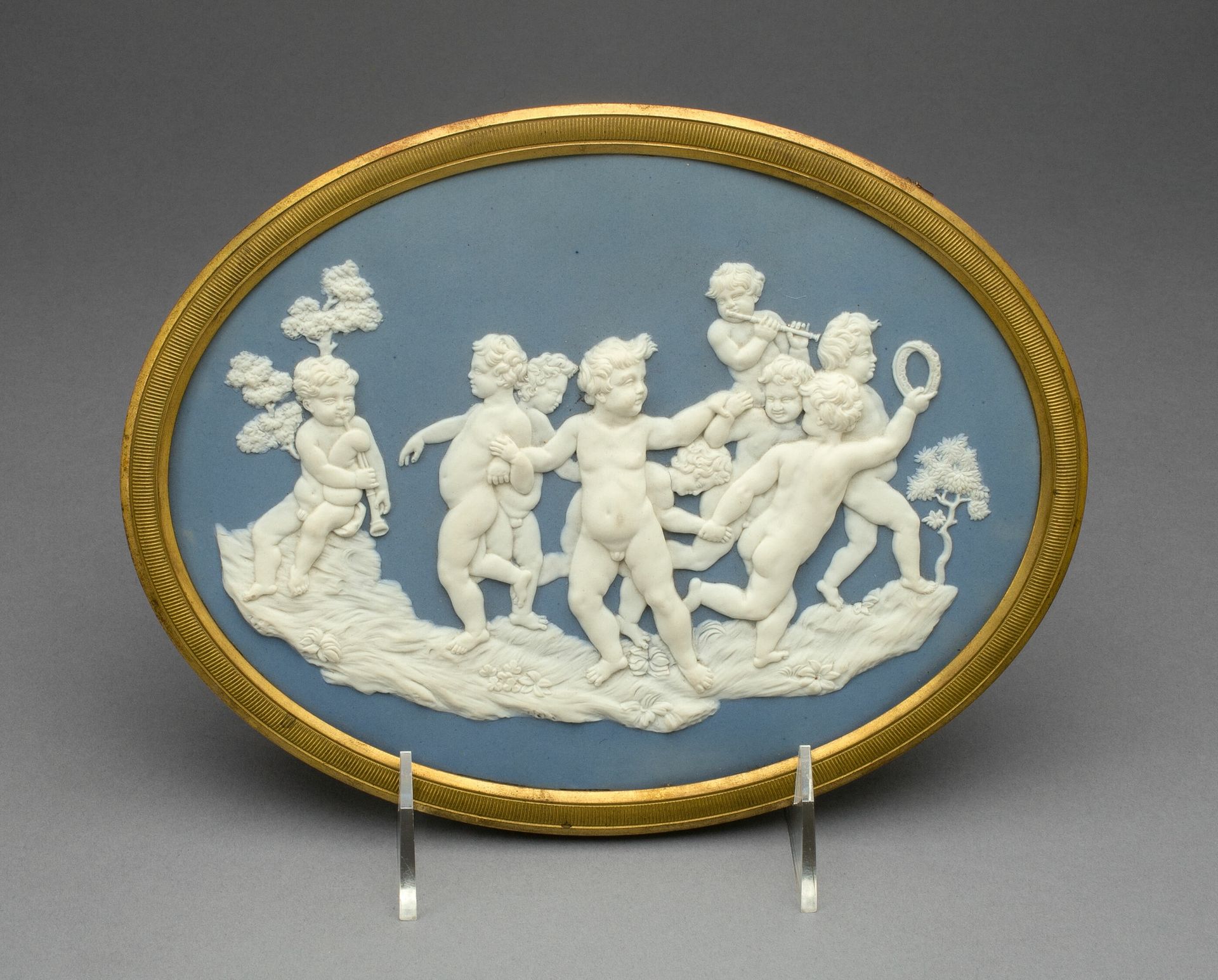 Plaque with Boys Playing by Wedgwood Manufactory