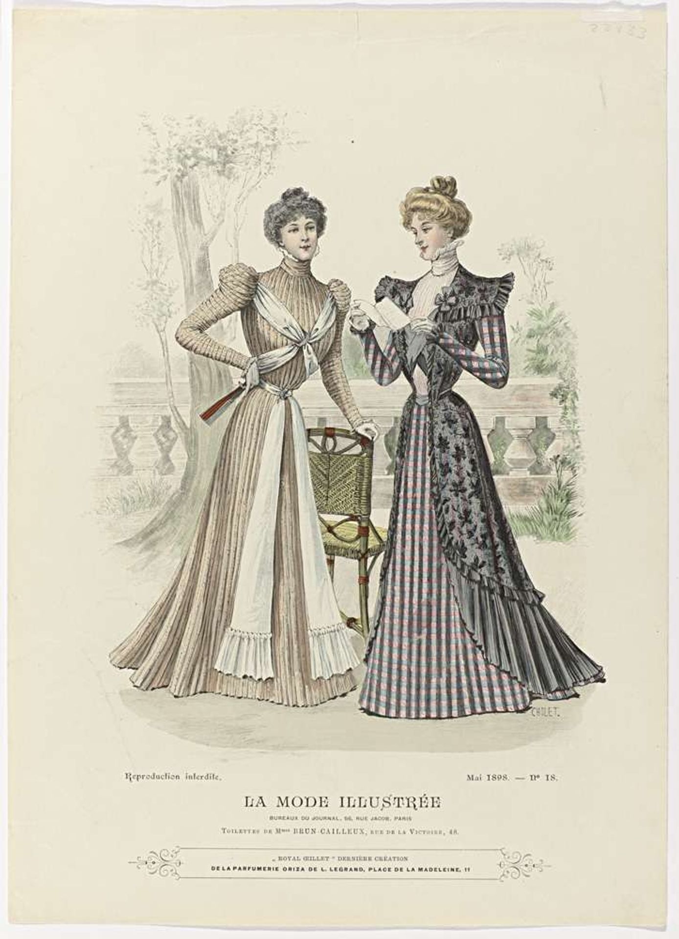 La Mode Illustrée, Mai 1898, No. 18 : Toilettes de Mmes Brun-Cailleux (...) by Cholet